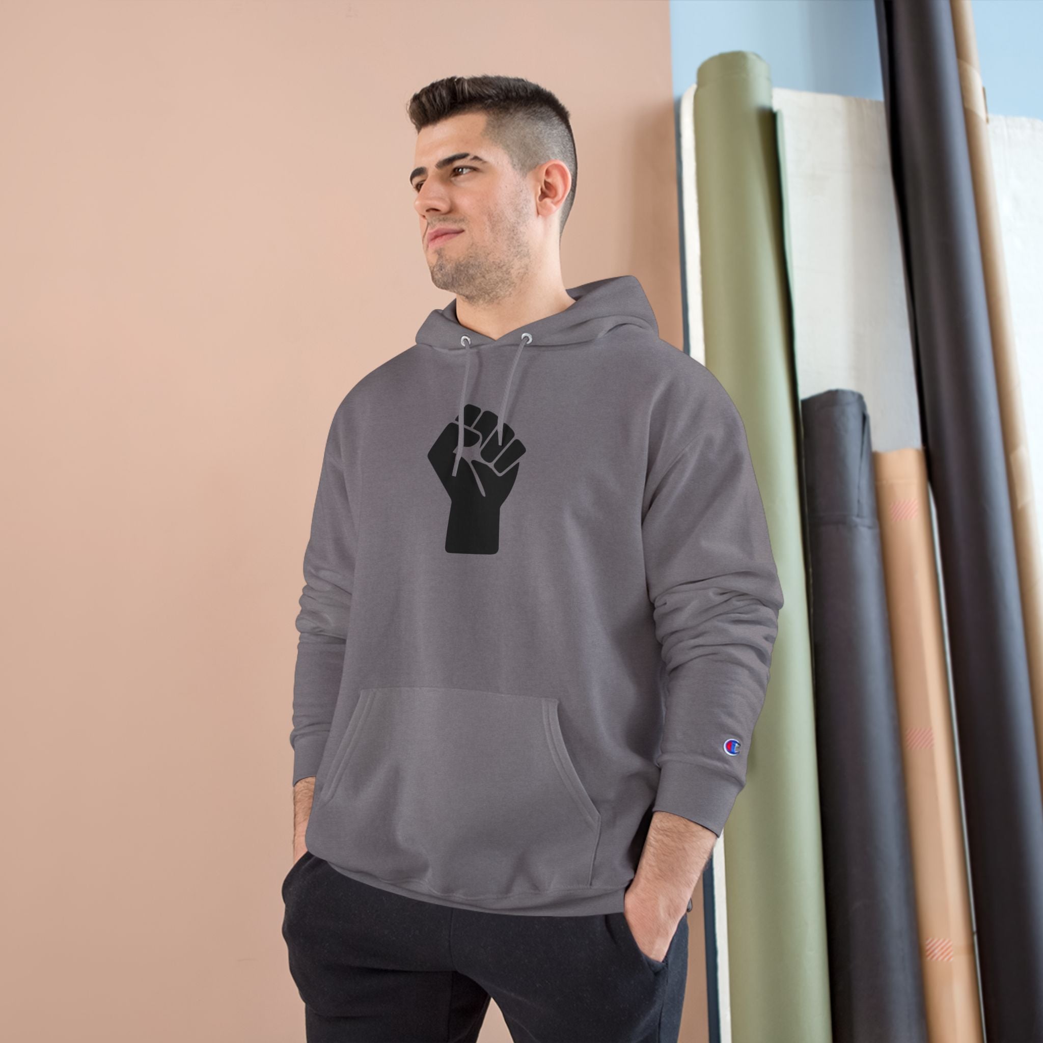 Color Power Champion Hoodie — "Opportunity Equity Freedom Justice" Pullover