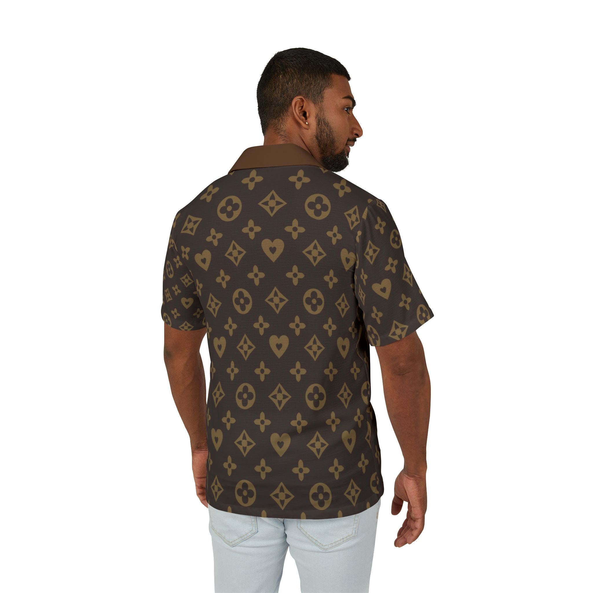 Brown Monogram Hawaiian Shirt – Luxury-Style Camp Shirt
