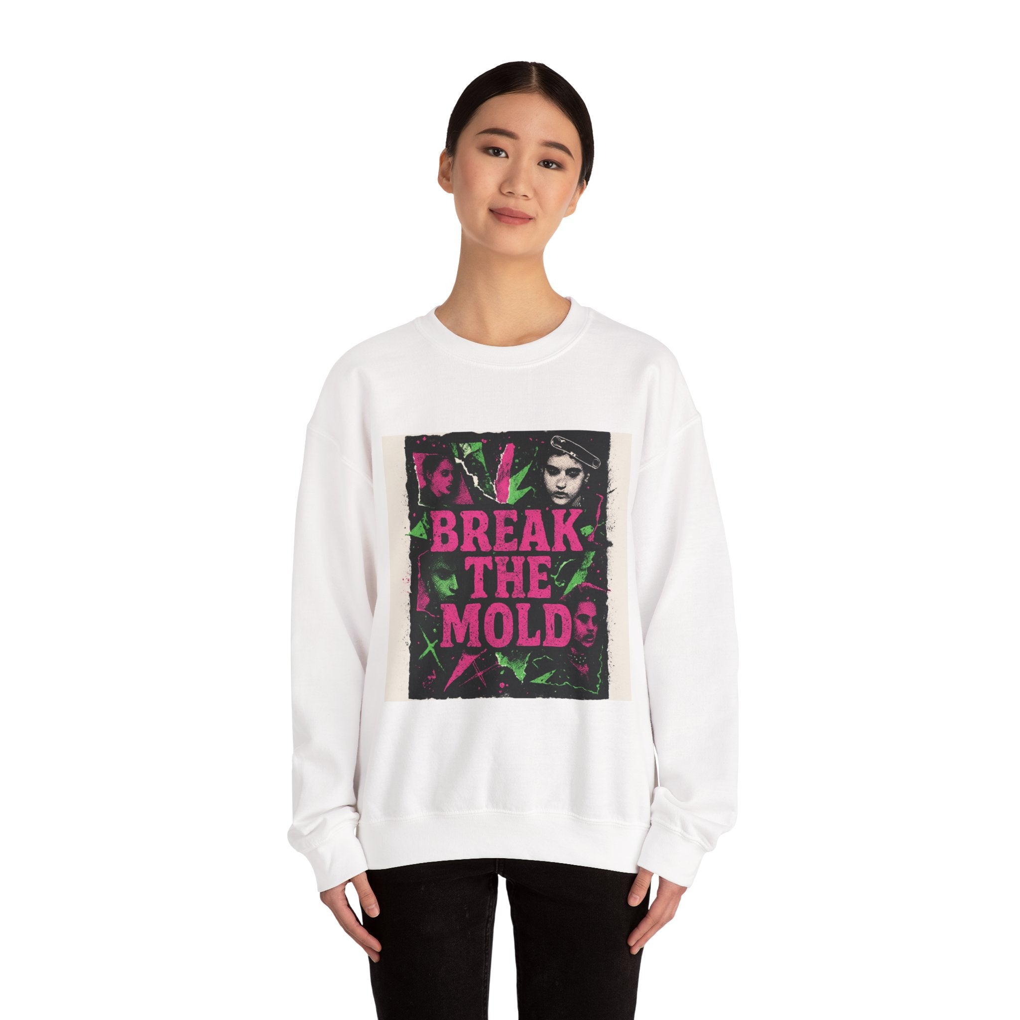 Break the Mold Crewneck Sweatshirt — Feminist Retro Graphic Pullover
