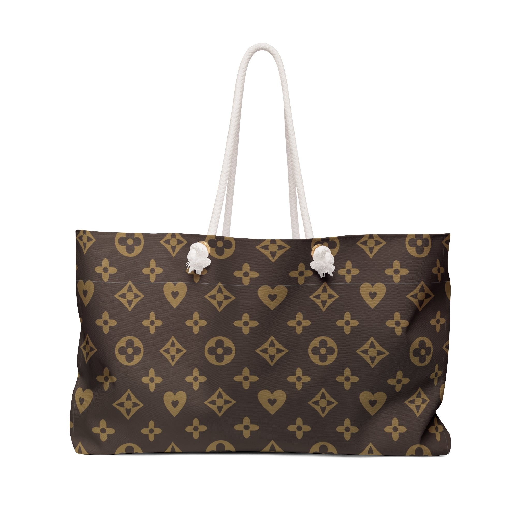 Luxury Monogram Weekender Bag — Brown Designer-Inspired Travel Tote
