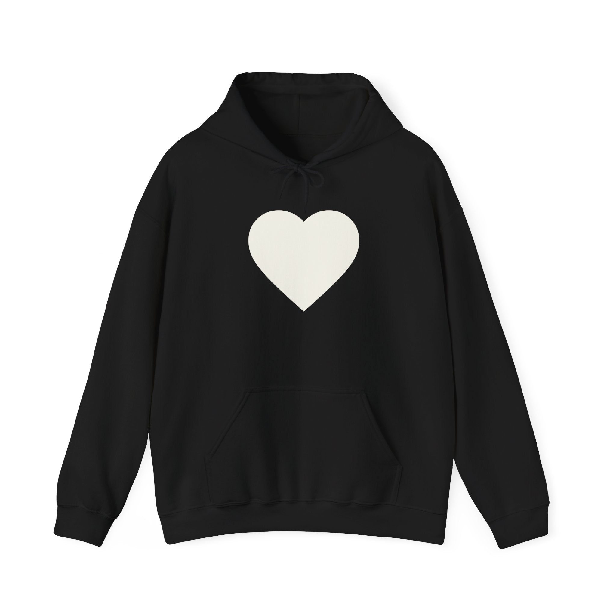 Love Me Heart Hoodie – Black Graphic Heart Pullover