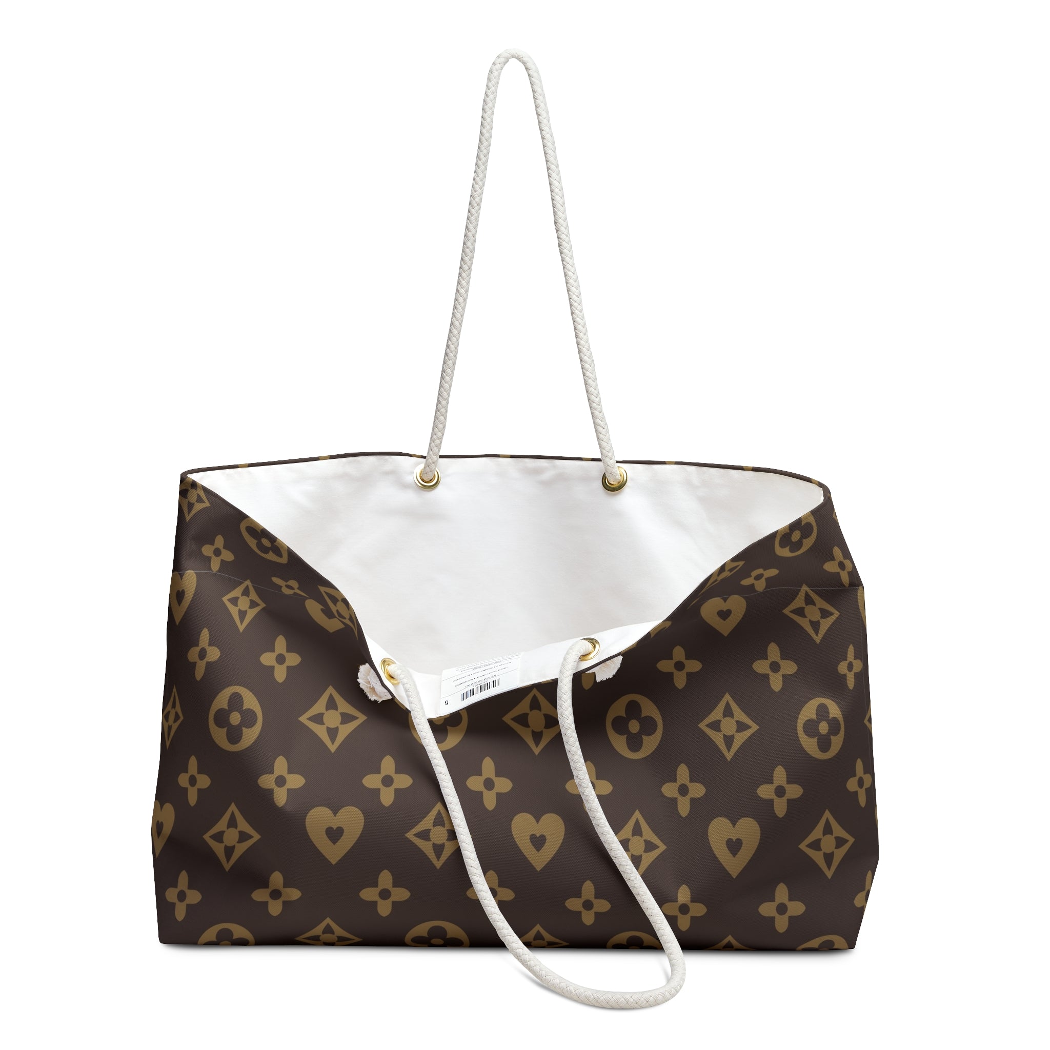 Luxury Monogram Weekender Bag — Brown Designer-Inspired Travel Tote
