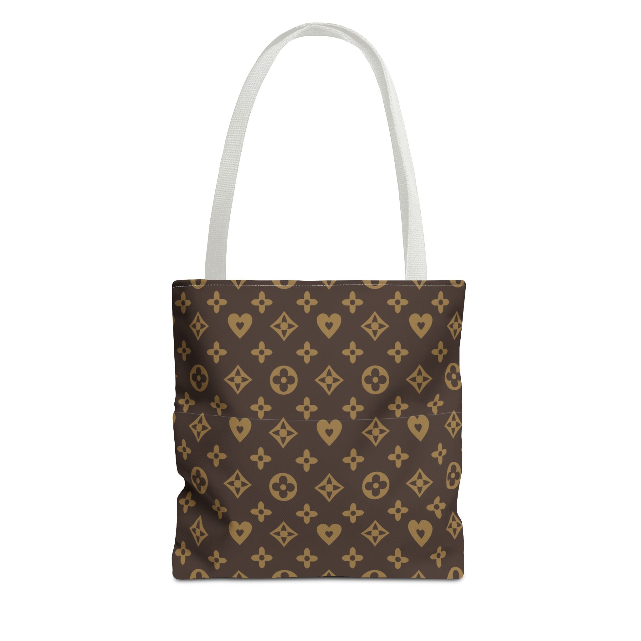 Brown Monogram Pattern Tote Bag – Designer-Inspired All-Over Print Tote
