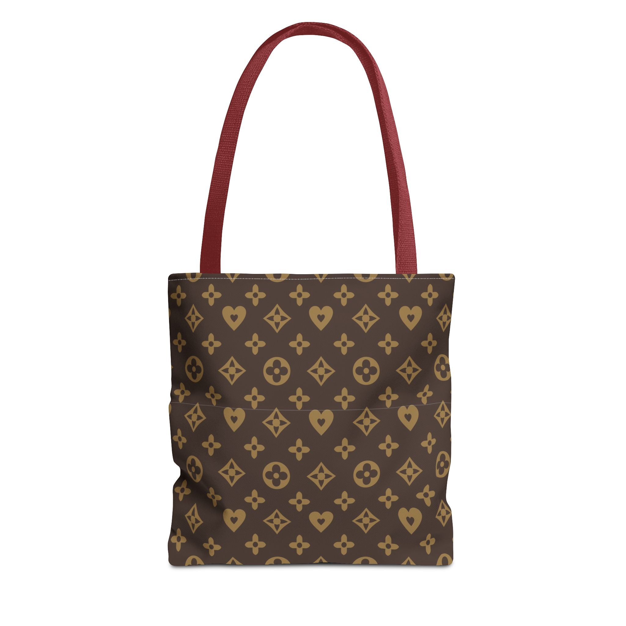 Brown Monogram Pattern Tote Bag – Designer-Inspired All-Over Print Tote