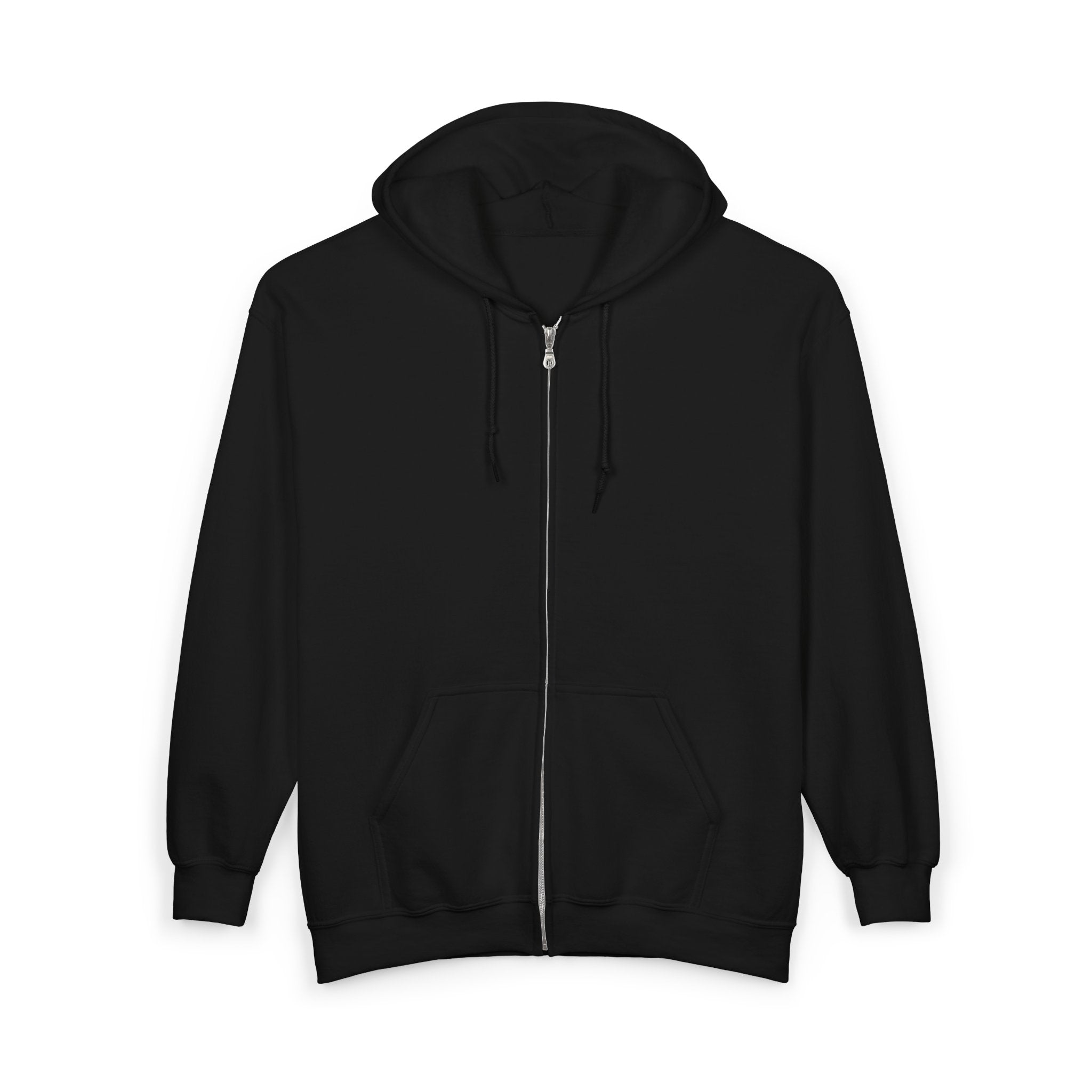 Unapologetic Black Full-Zip Hoodie — Empowerment Zip-Up Sweatshirt
