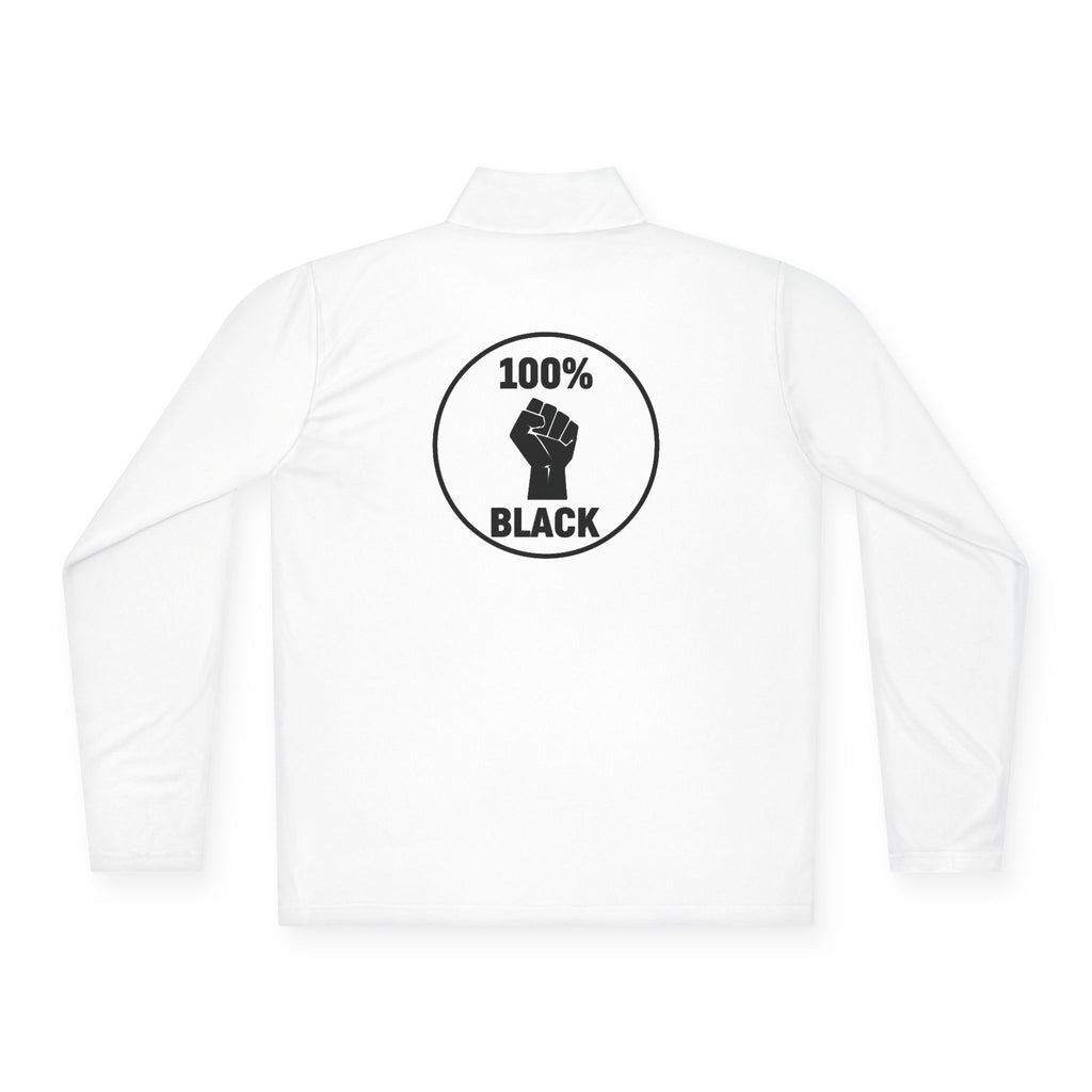 100% Black Fist Quarter-Zip Pullover — Black Pride Pullover
