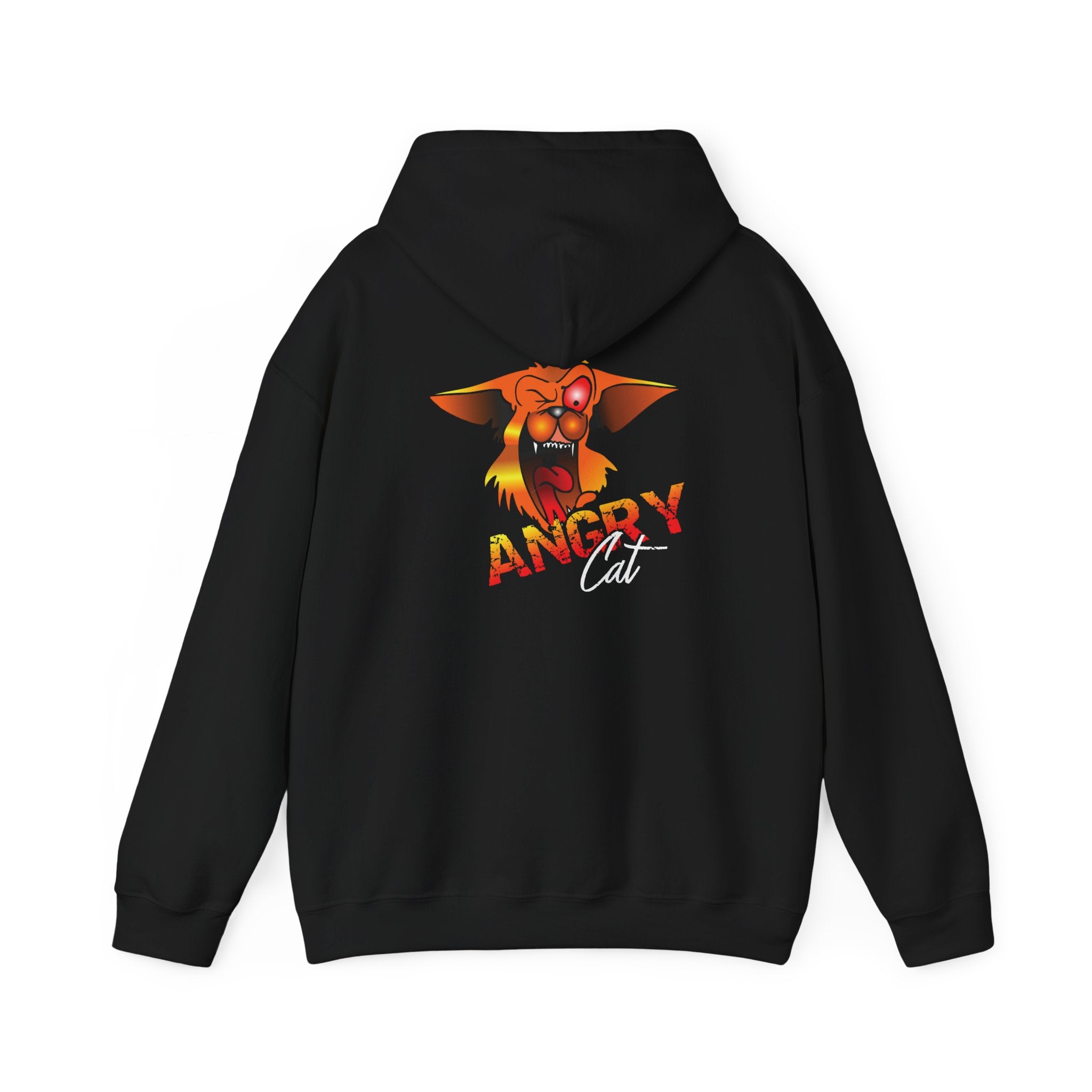 Angry Cat Graphic Hoodie — Fierce Retro Cat Design