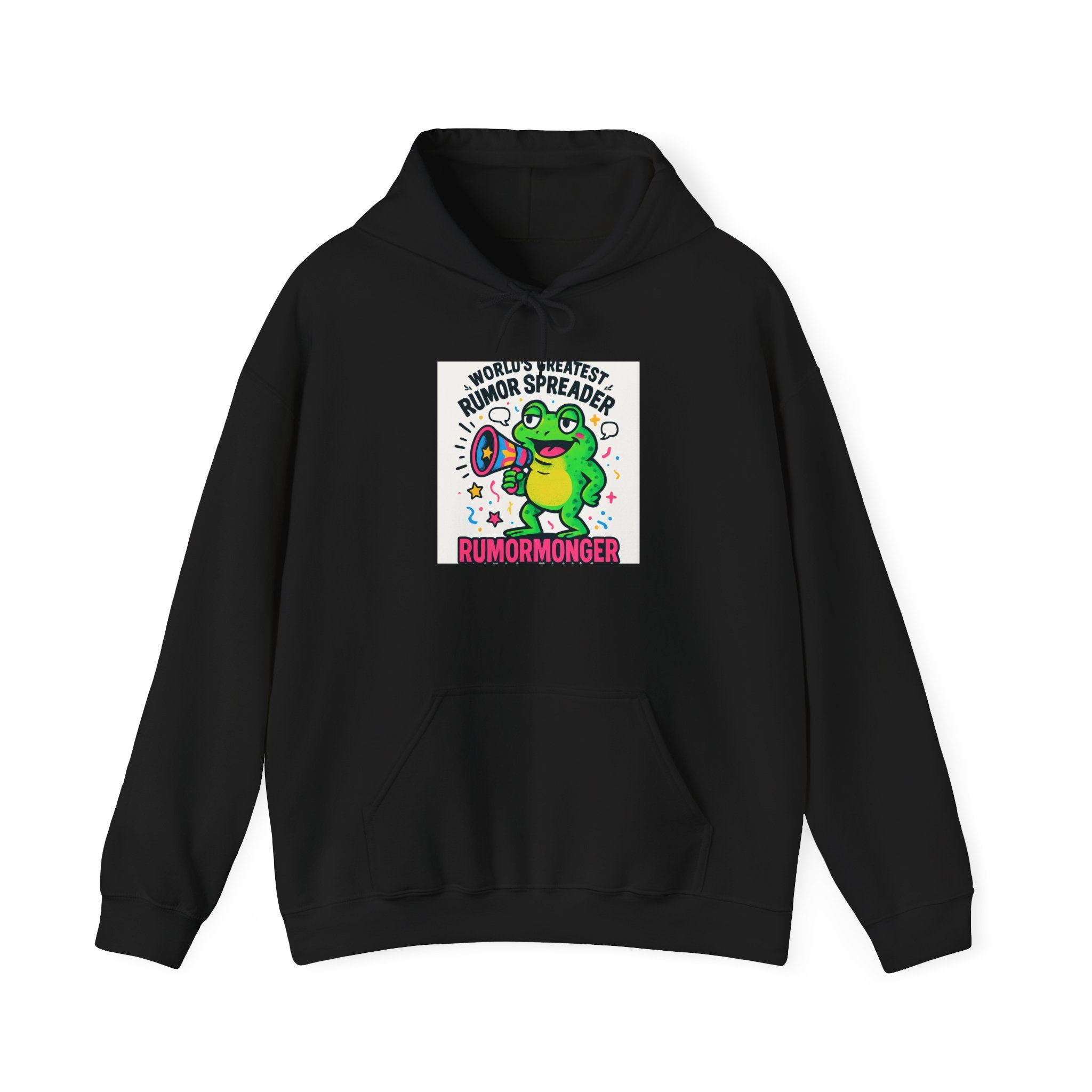 Rumormonger Frog Hoodie - Funny "World's Greatest Rumor Spreader" Graphic Sweatshirt