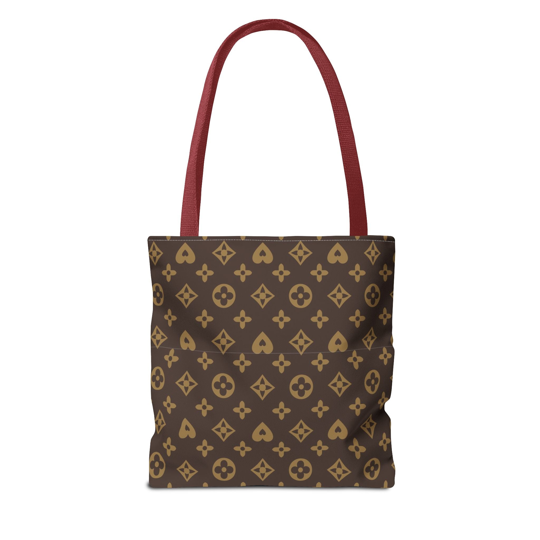 Brown Monogram Pattern Tote Bag – Designer-Inspired All-Over Print Tote