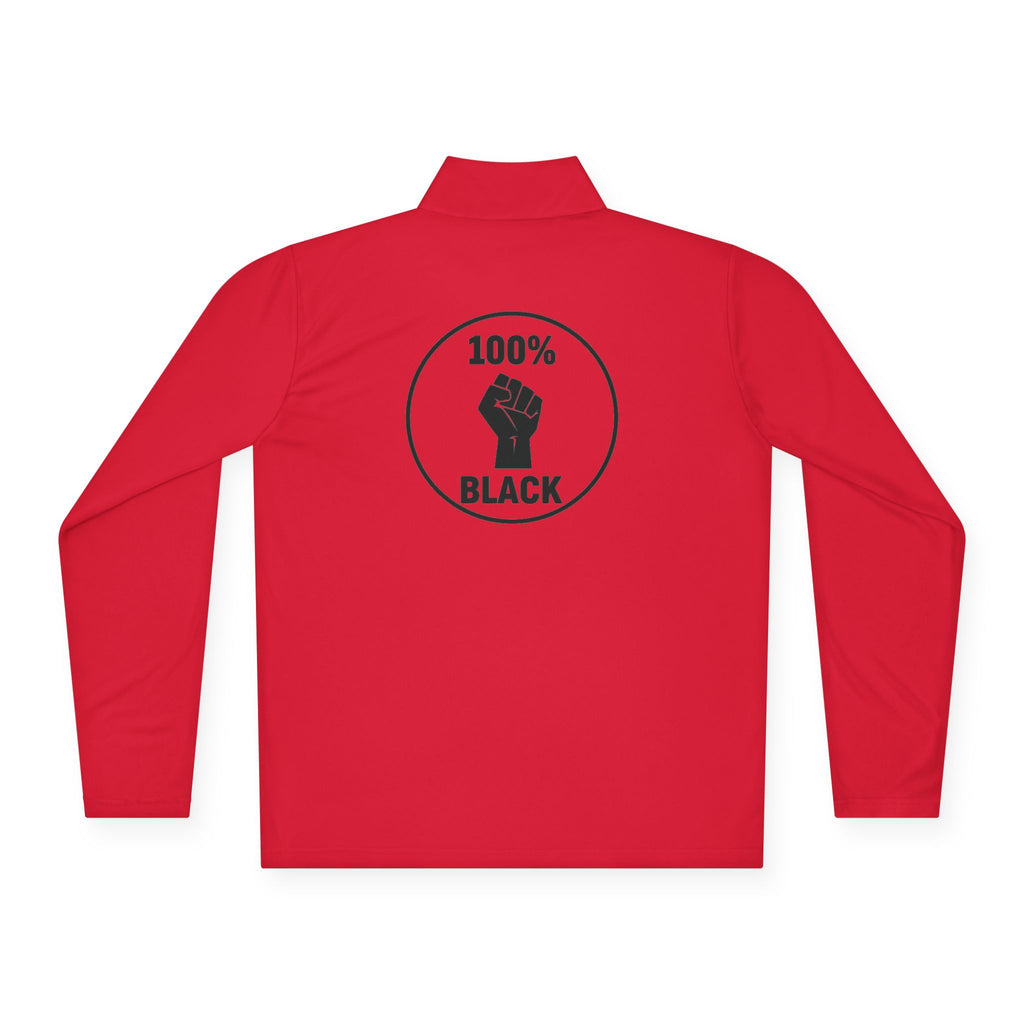 100% Black Fist Quarter-Zip Pullover — Black Pride Pullover