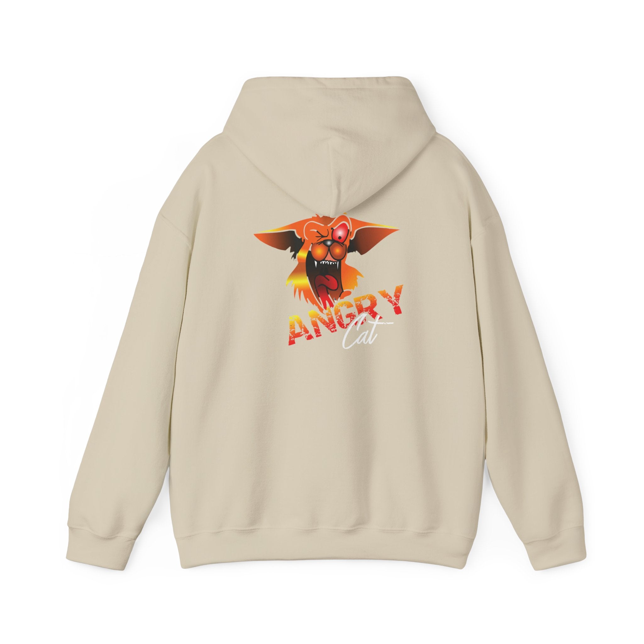 Angry Cat Graphic Hoodie — Fierce Retro Cat Design