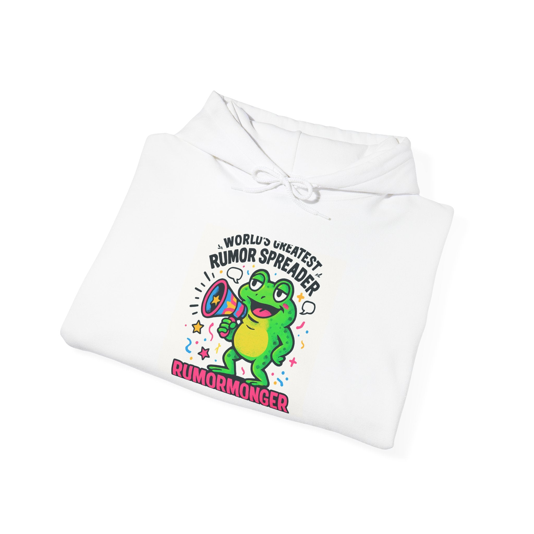 Rumormonger Frog Hoodie - Funny "World's Greatest Rumor Spreader" Graphic Sweatshirt