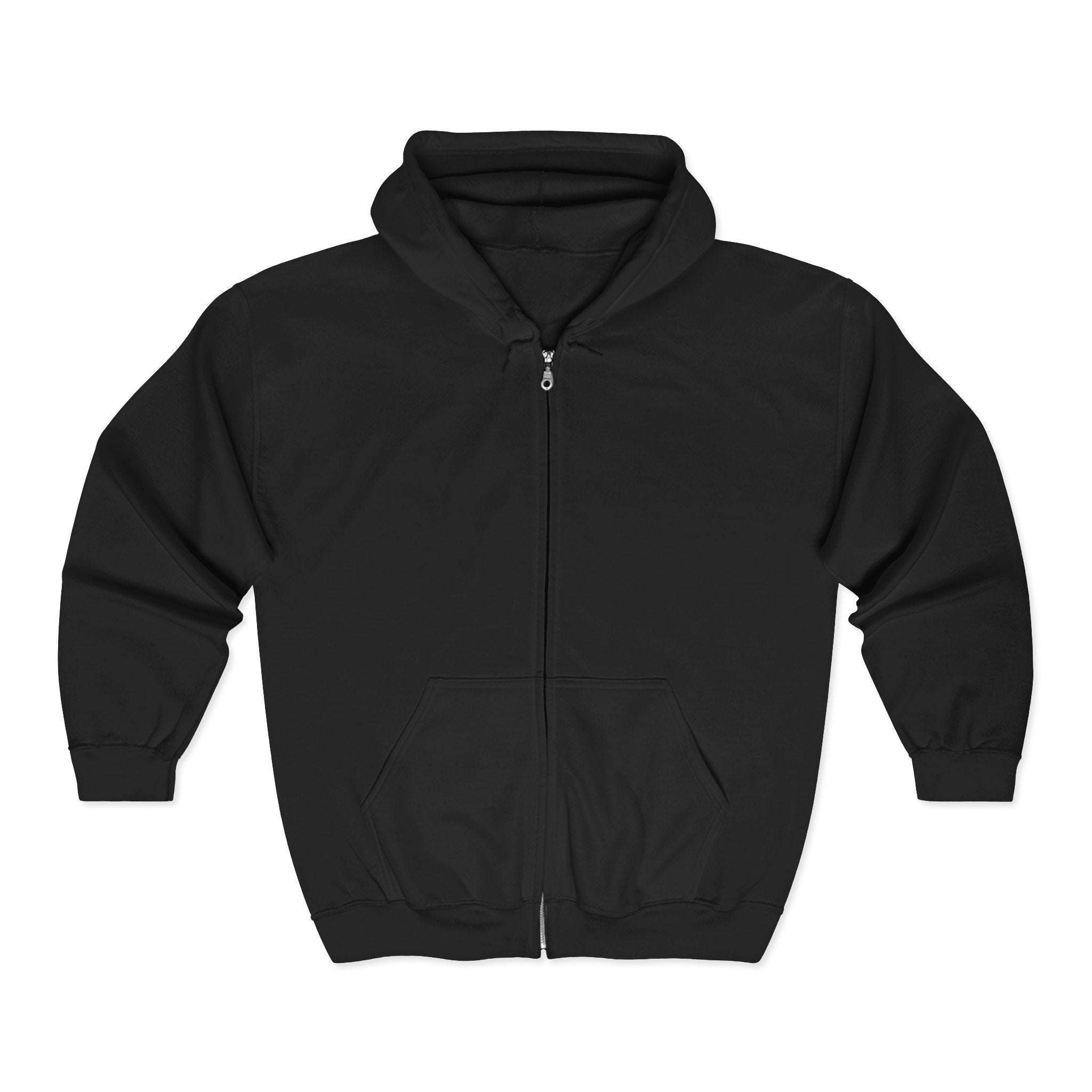 Unapologetic Black Full-Zip Hoodie — Empowerment Zip-Up Sweatshirt