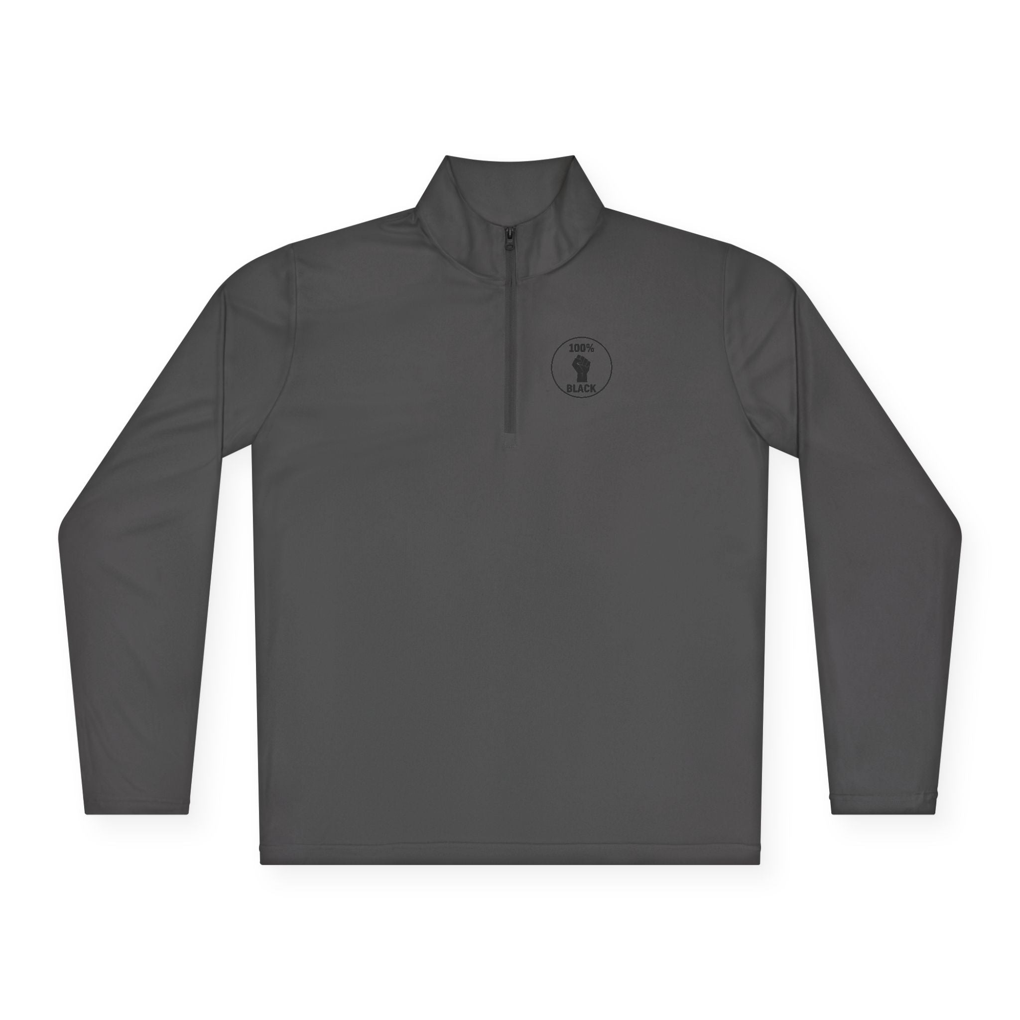 100% Black Fist Quarter-Zip Pullover — Black Pride Pullover