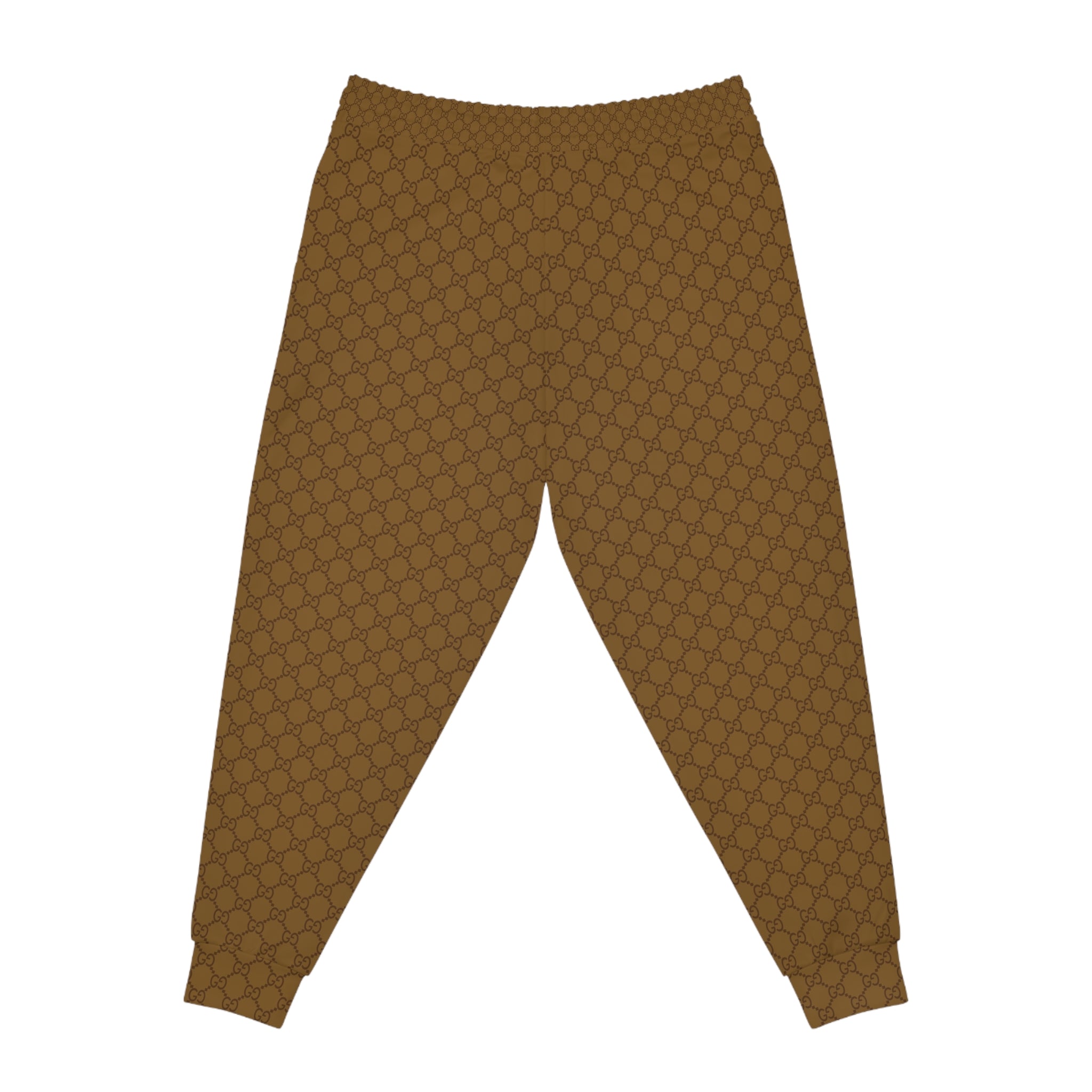 Brown Geo-Pattern Joggers — Athletic All-Over-Print Sweatpants