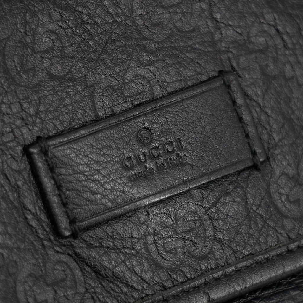 Gucci Black Guccisima Messenger Flap Bag #2025