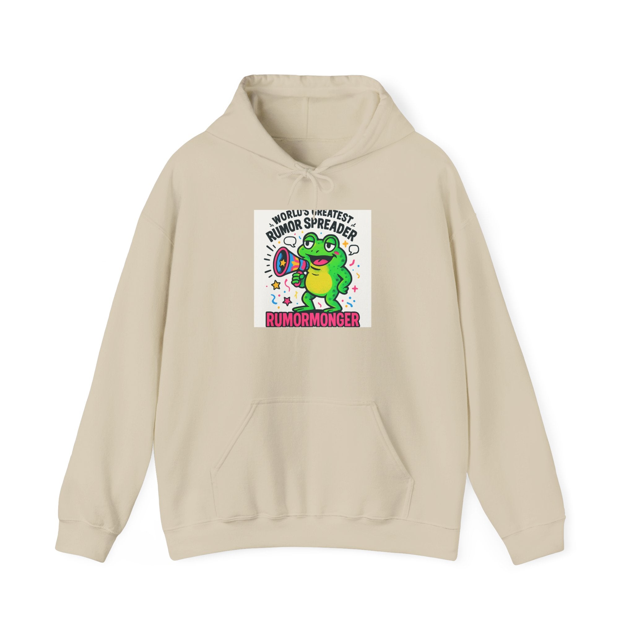 Rumormonger Frog Hoodie - Funny "World's Greatest Rumor Spreader" Graphic Sweatshirt