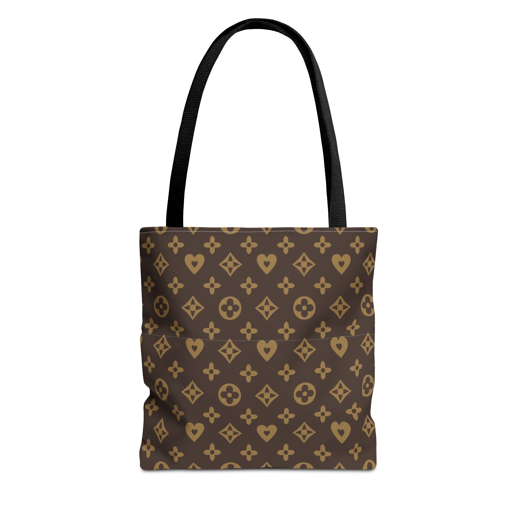 Brown Monogram Pattern Tote Bag – Designer-Inspired All-Over Print Tote