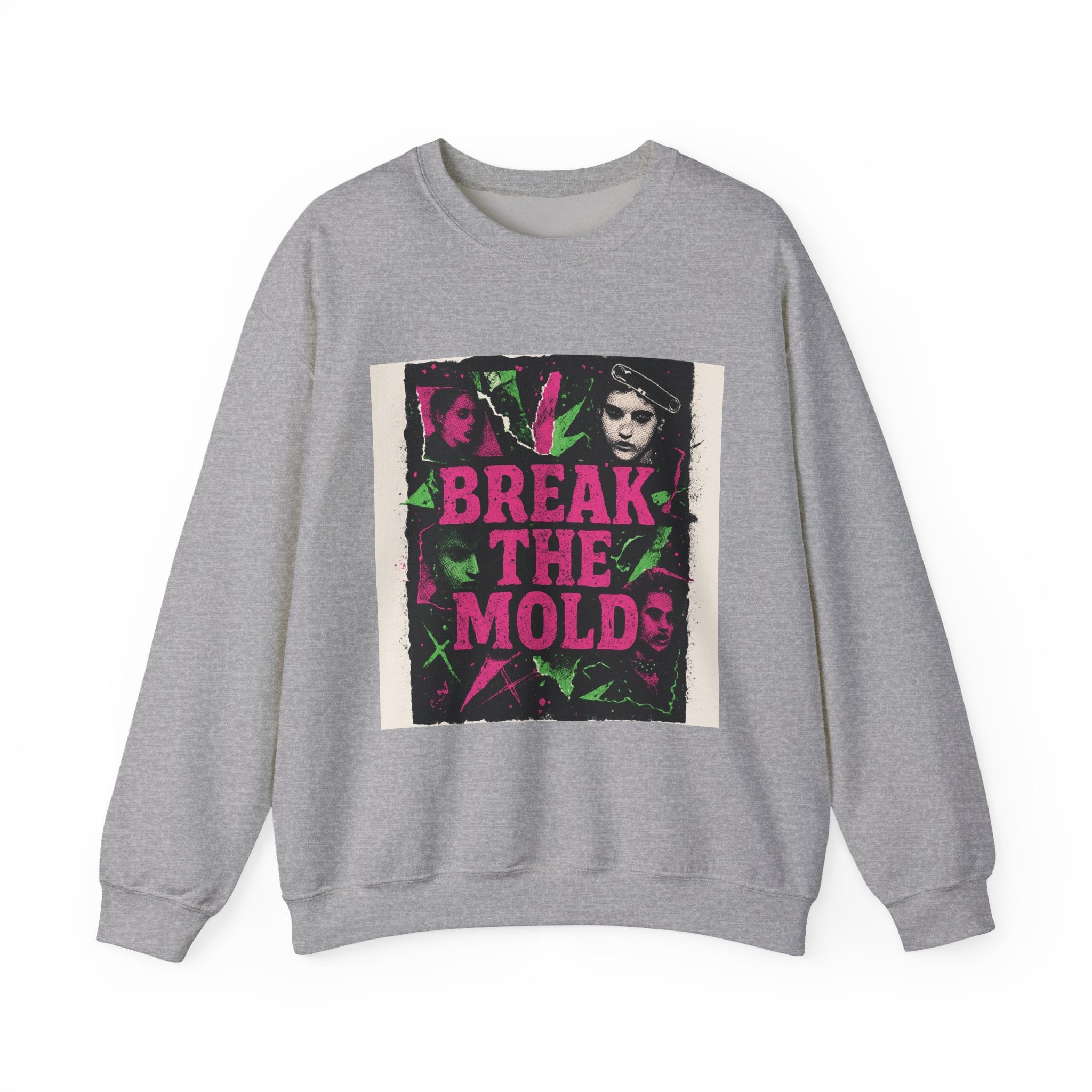 Break the Mold Crewneck Sweatshirt — Feminist Retro Graphic Pullover