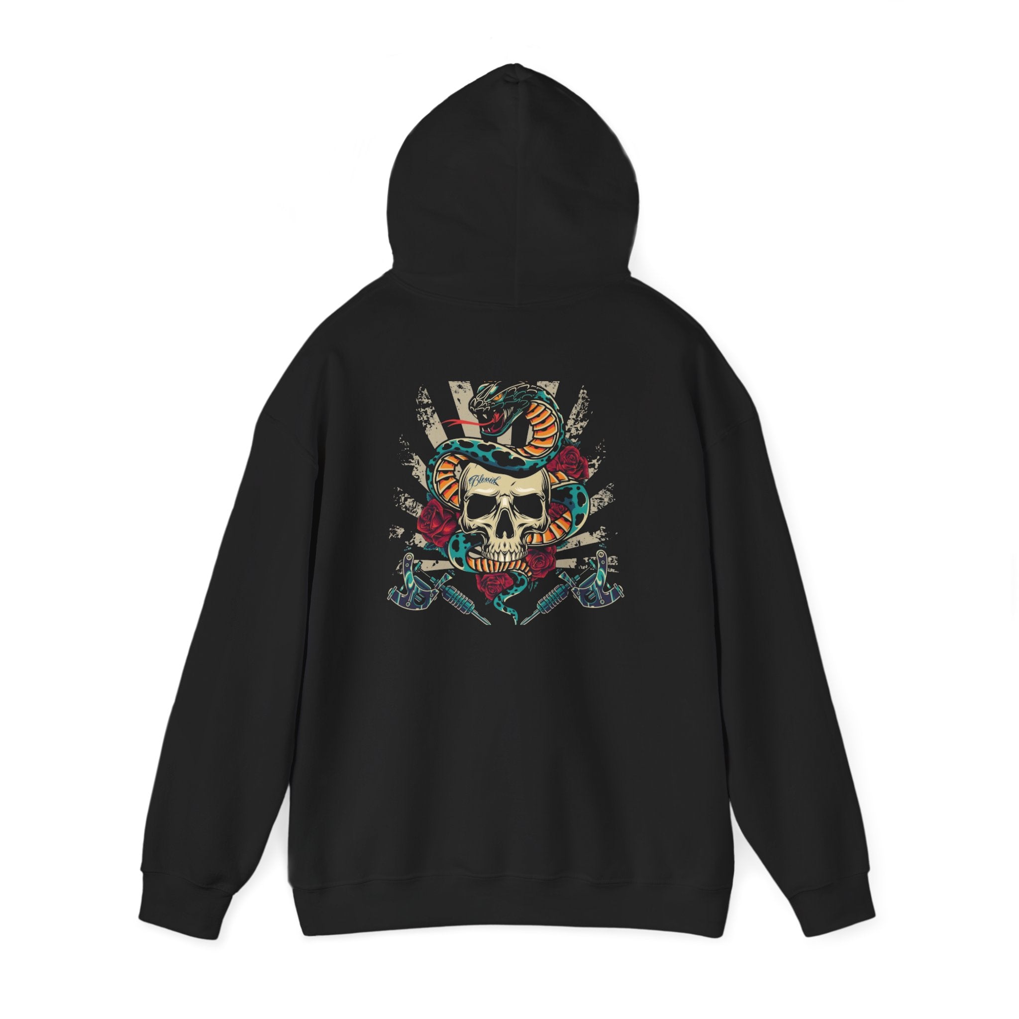 Skull & Snake Hoodie — Vintage Tattoo-Style Rock Pullover