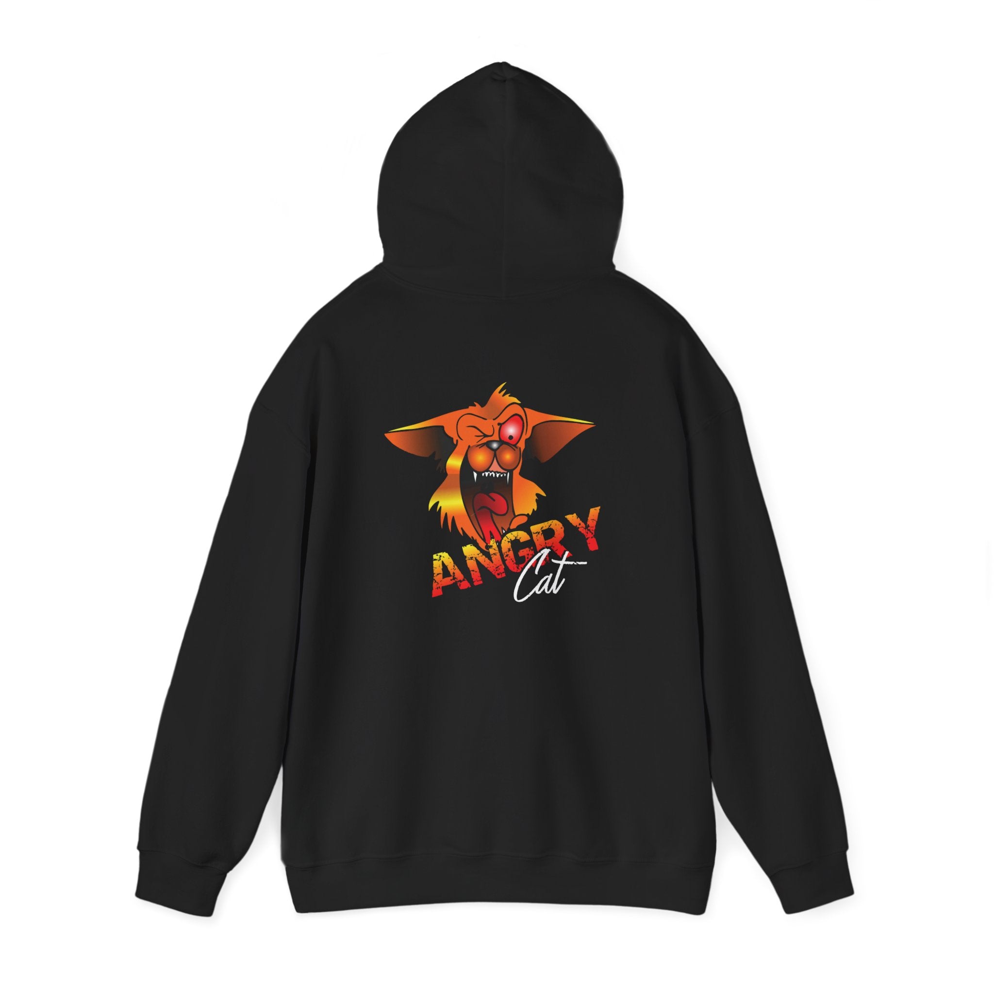 Angry Cat Graphic Hoodie — Fierce Retro Cat Design