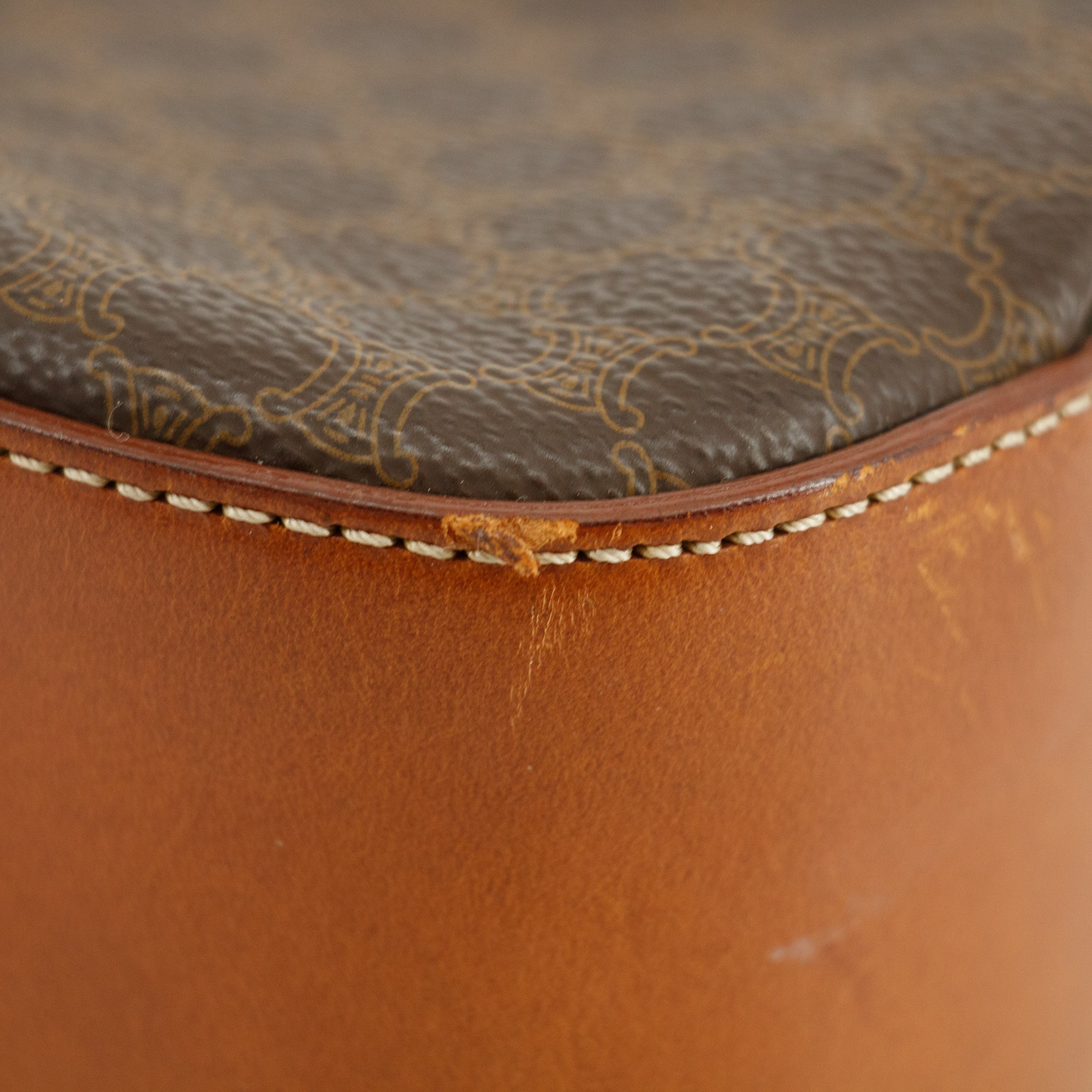 Celine Vintage Macadam Brown PVC Top Handle Handbag  #3170