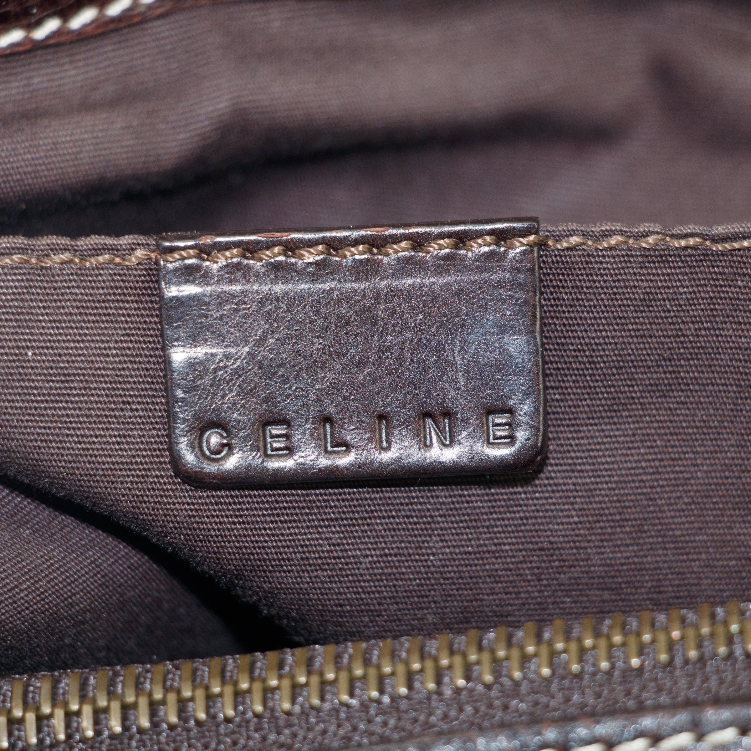 Celine Dark Brown Leather Boogie Tote Bag #3424