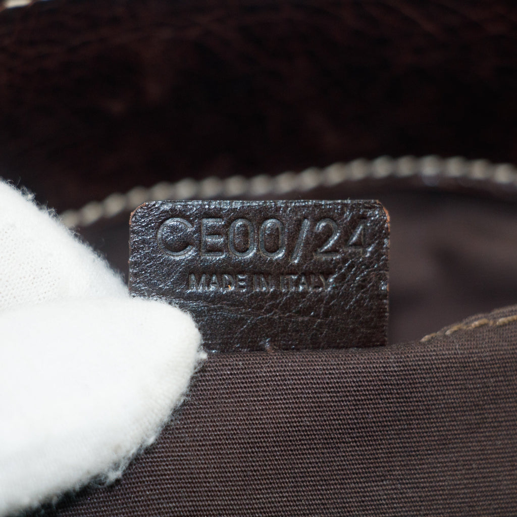 Celine Dark Brown Leather Boogie Tote Bag #3424