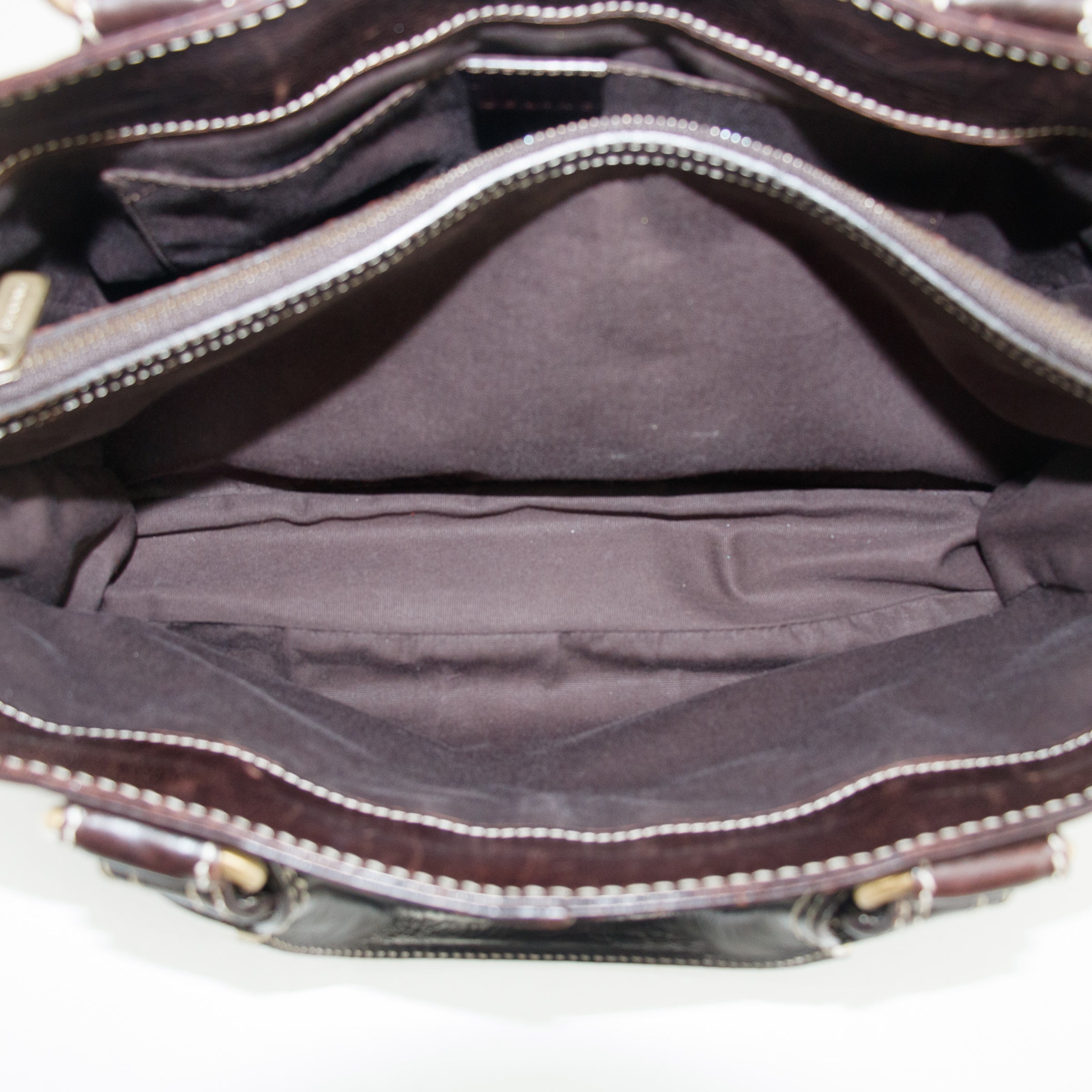 Celine Dark Brown Leather Boogie Tote Bag #3424