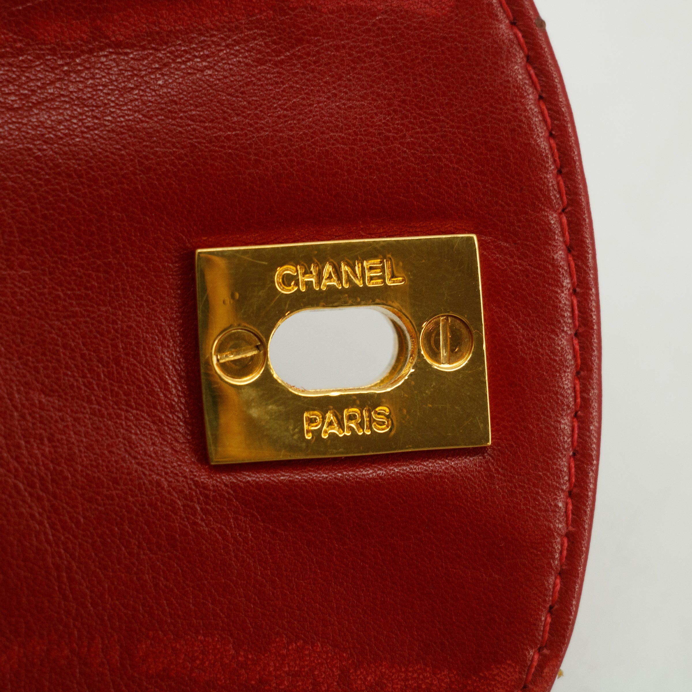 Chanel Chain Phone Case Red Patent Leather Shoulder Bag #3428