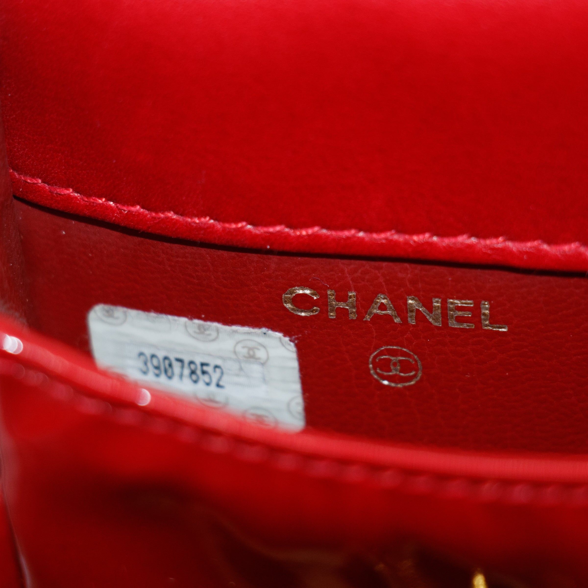 Chanel Chain Phone Case Red Patent Leather Shoulder Bag #3428