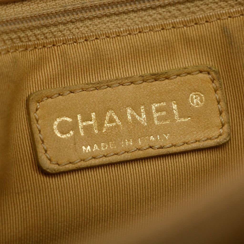 Chanel Caviar Skin Beige 2Way Executive Tunlock Shoulder Bag #3442