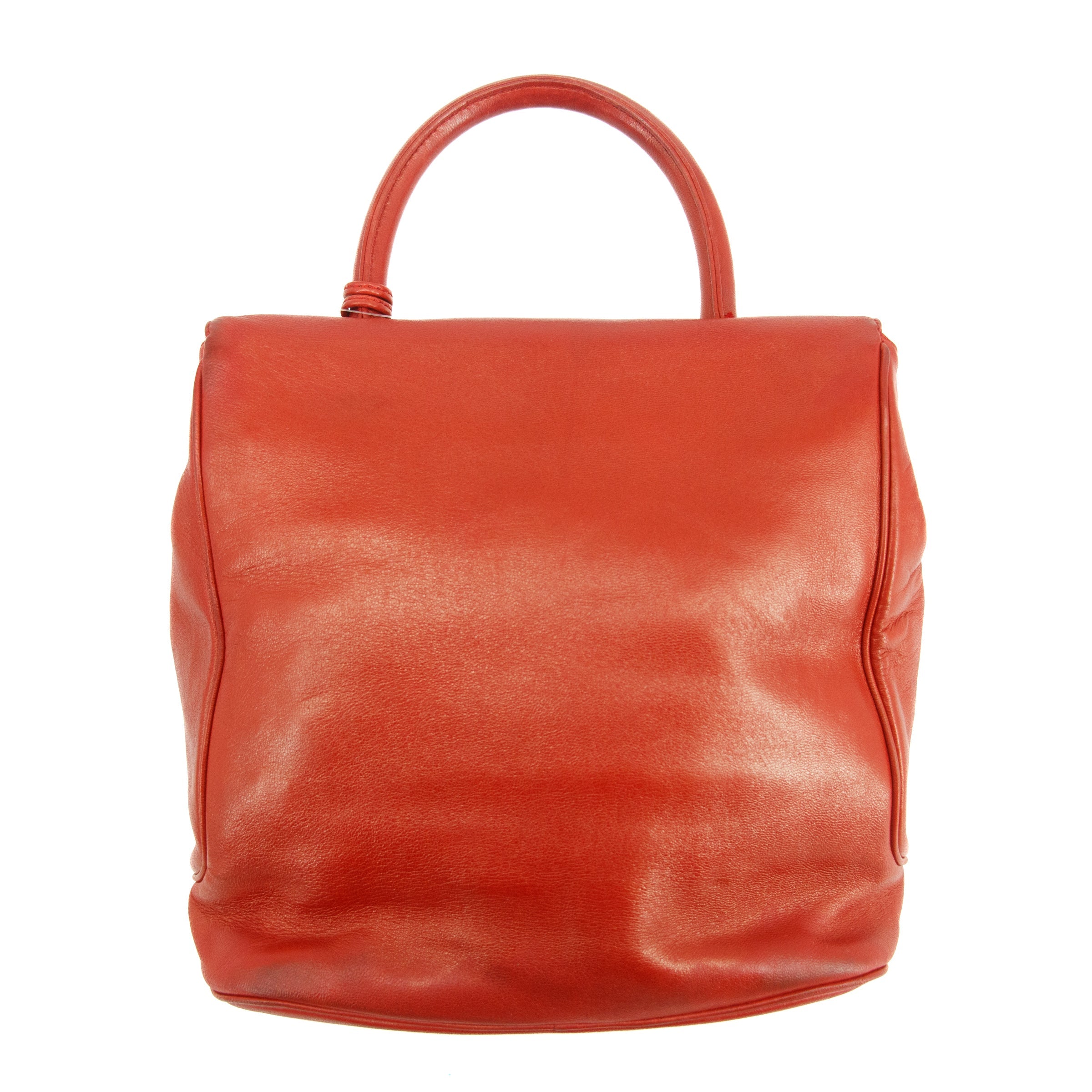 Christian Dior CD Red Leather Vintage Handbag  #3446