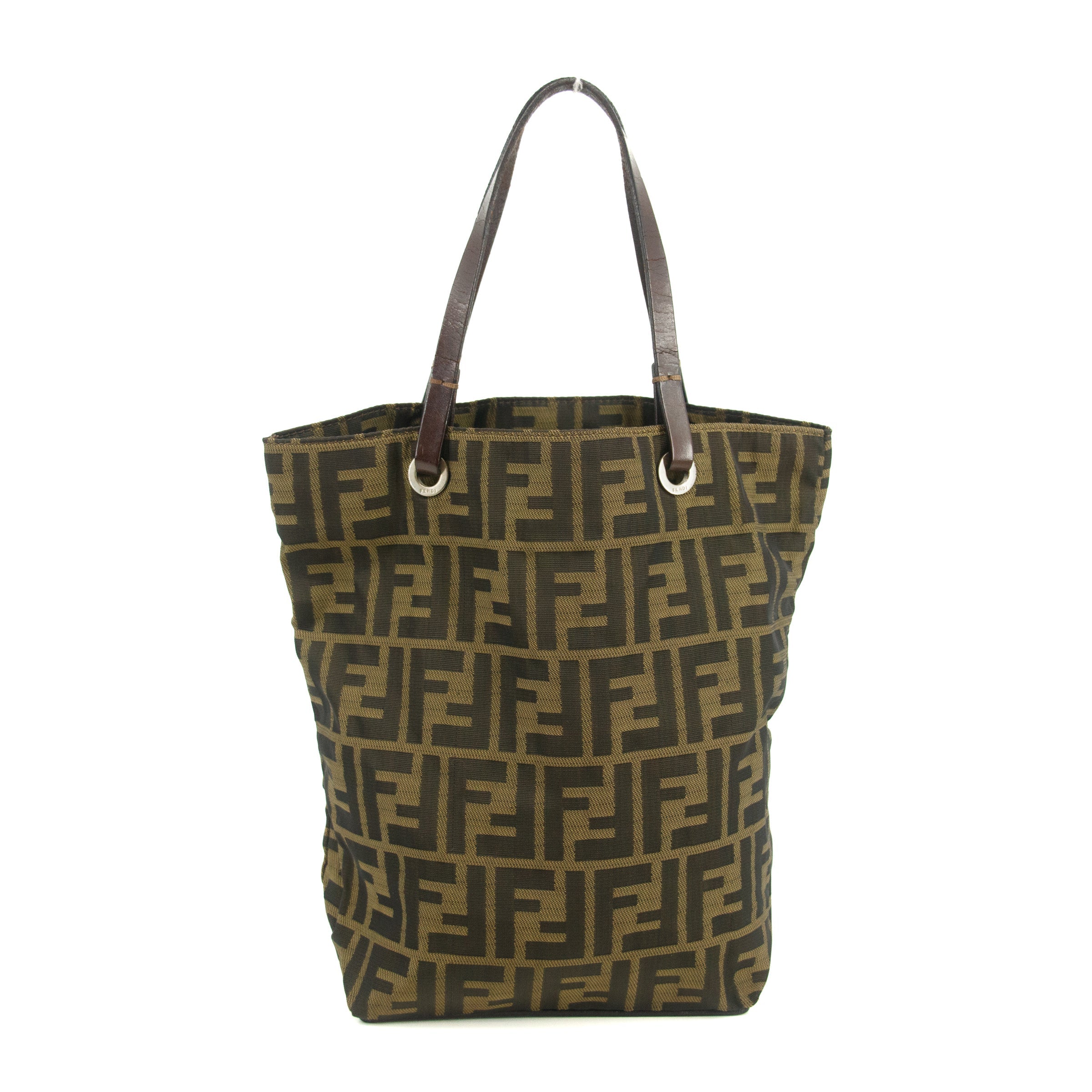 Fendi Zucca FF Canvas Brown Shoulder Bag #3547