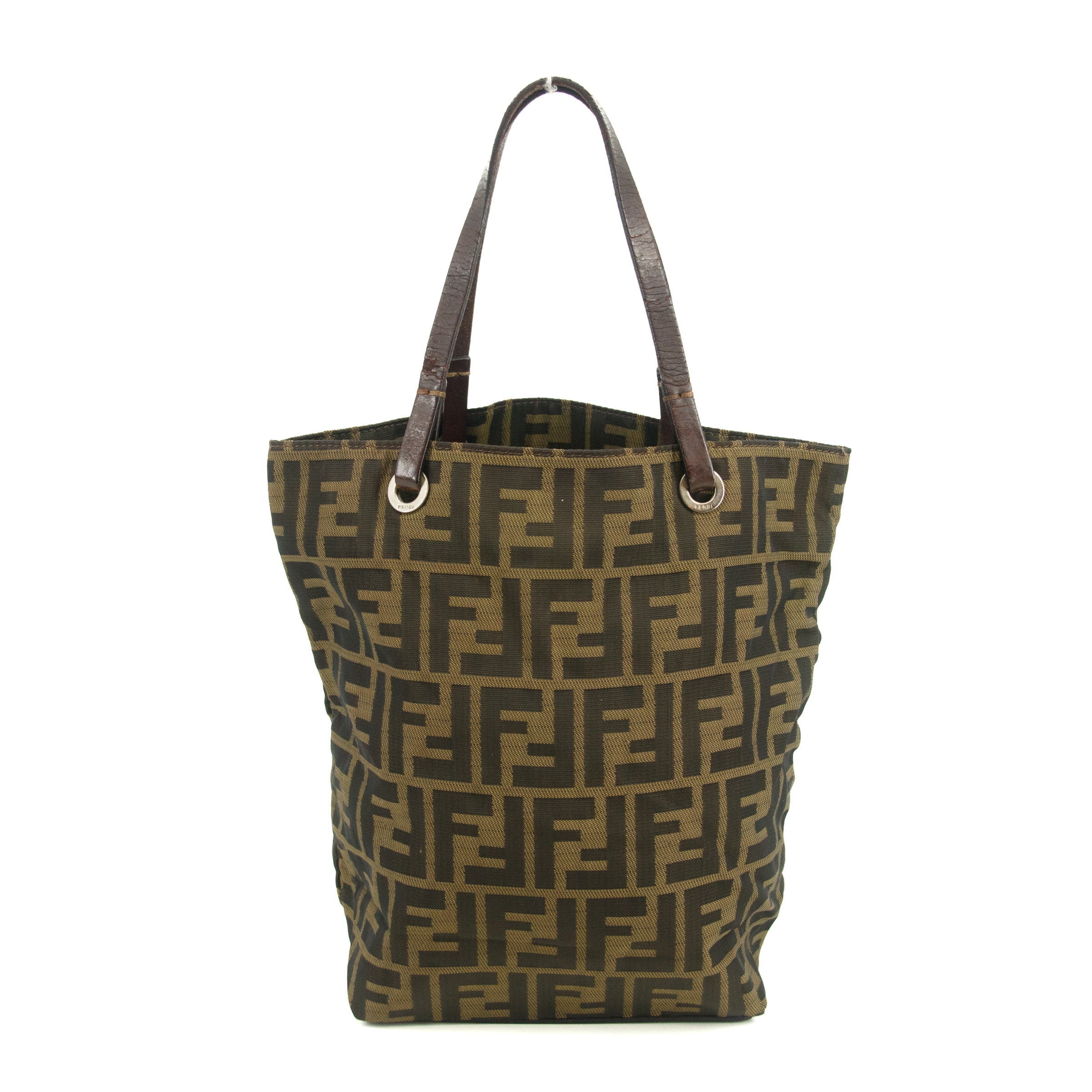 Fendi Zucca FF Canvas Brown Shoulder Bag #3547