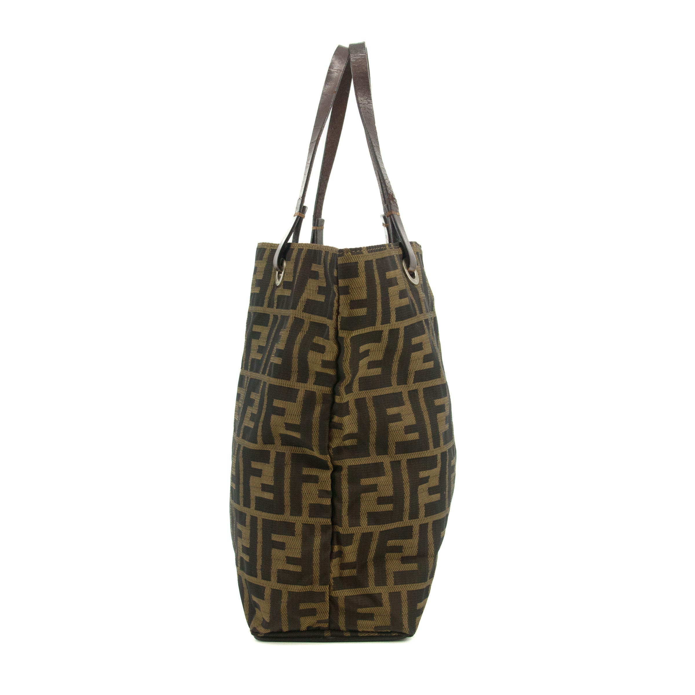 Fendi Zucca FF Canvas Brown Shoulder Bag #3547