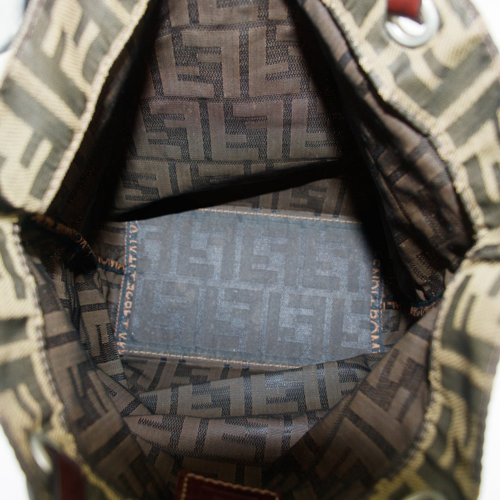 Fendi Zucca FF Canvas Brown Shoulder Bag #3547