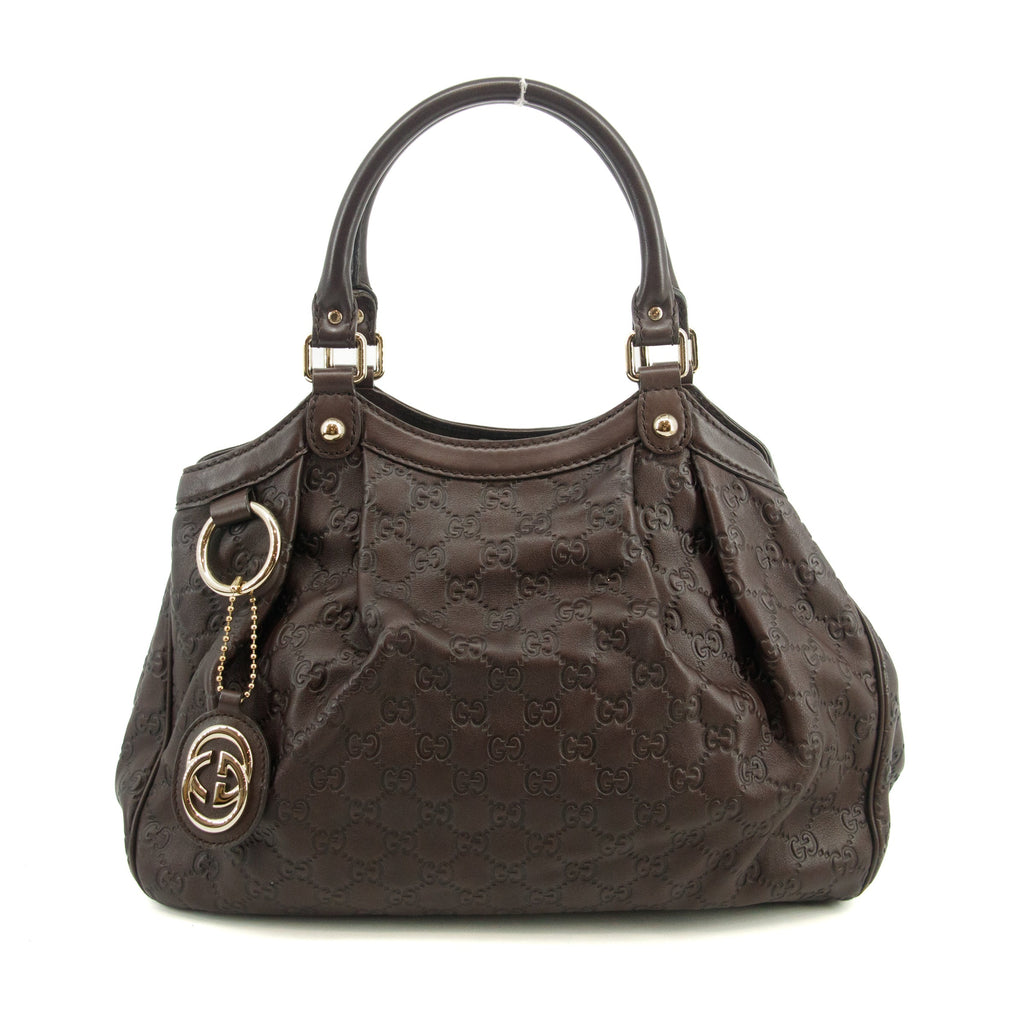 Gucci GG Guccisima Brown Interlocking GG Sukey Handbag #3558