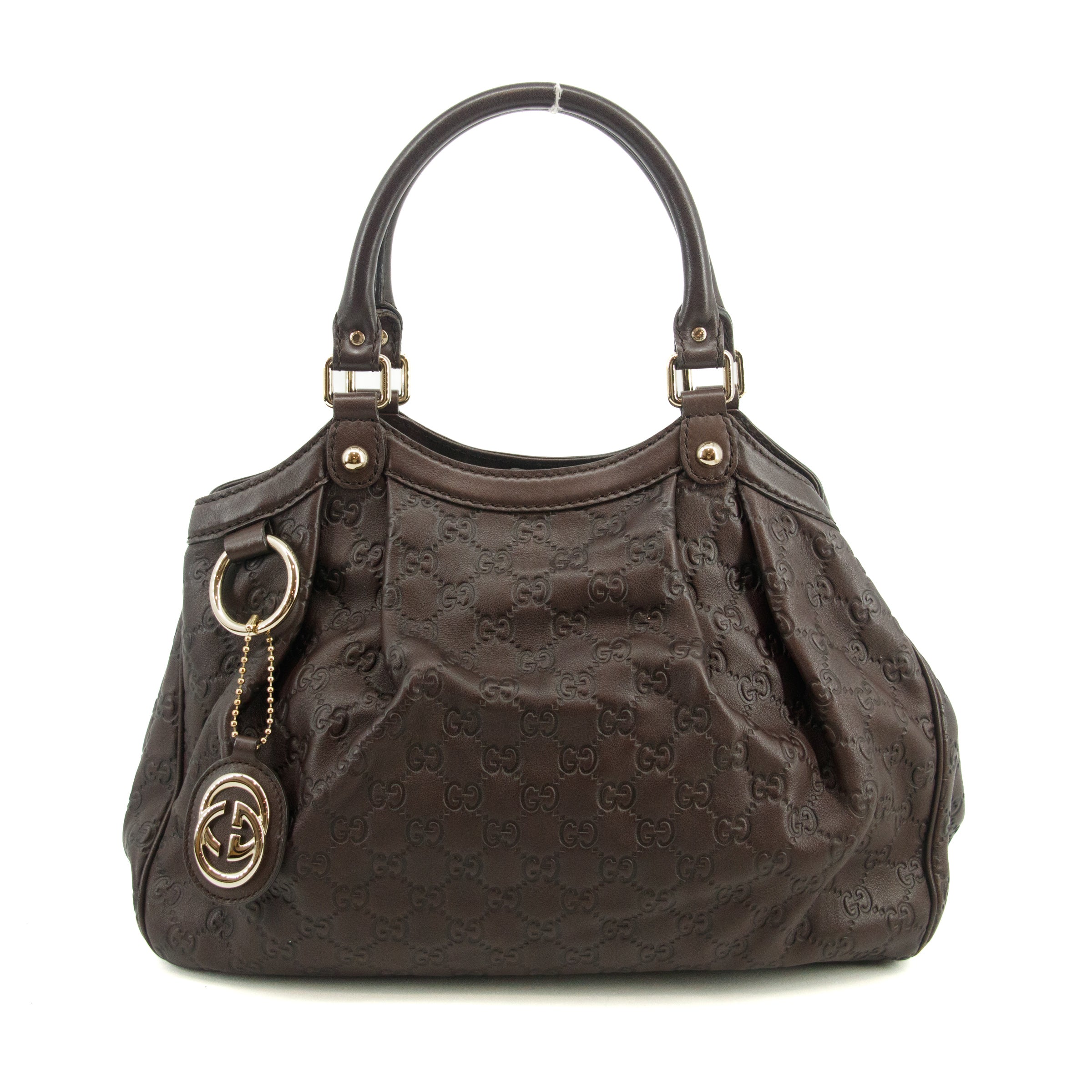 Gucci GG Guccisima Brown Interlocking GG Sukey Handbag #3558