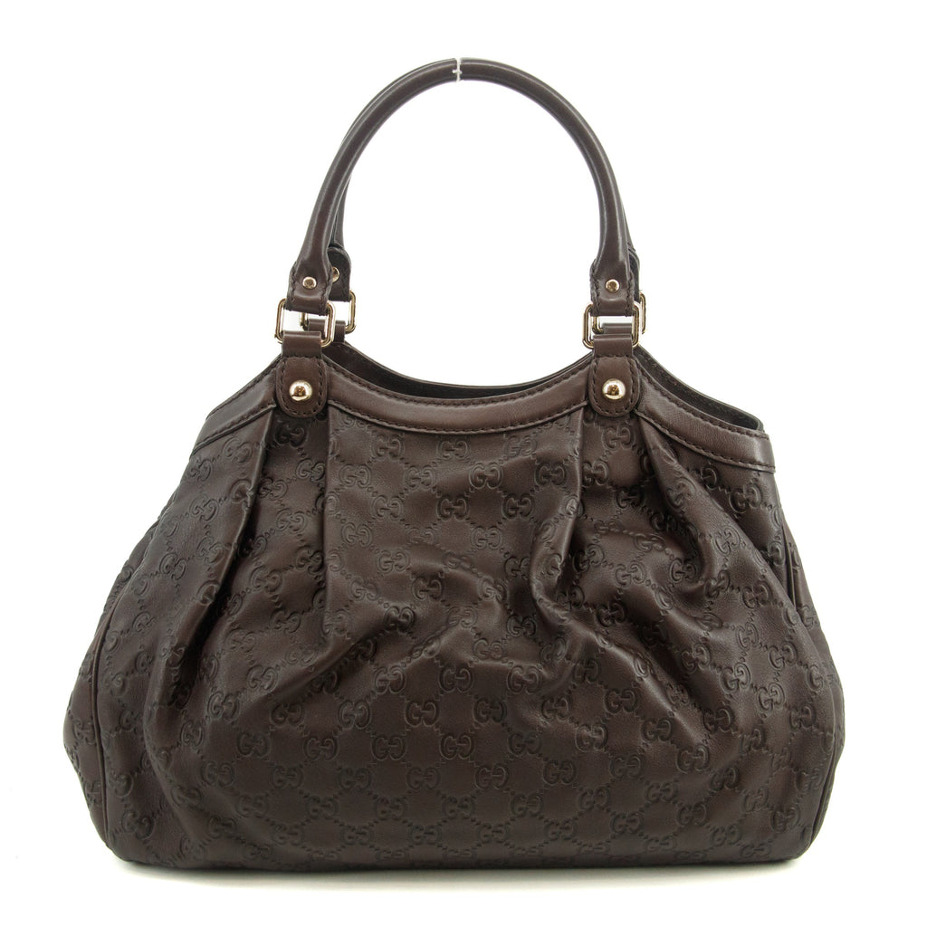 Gucci GG Guccisima Brown Interlocking GG Sukey Handbag #3558