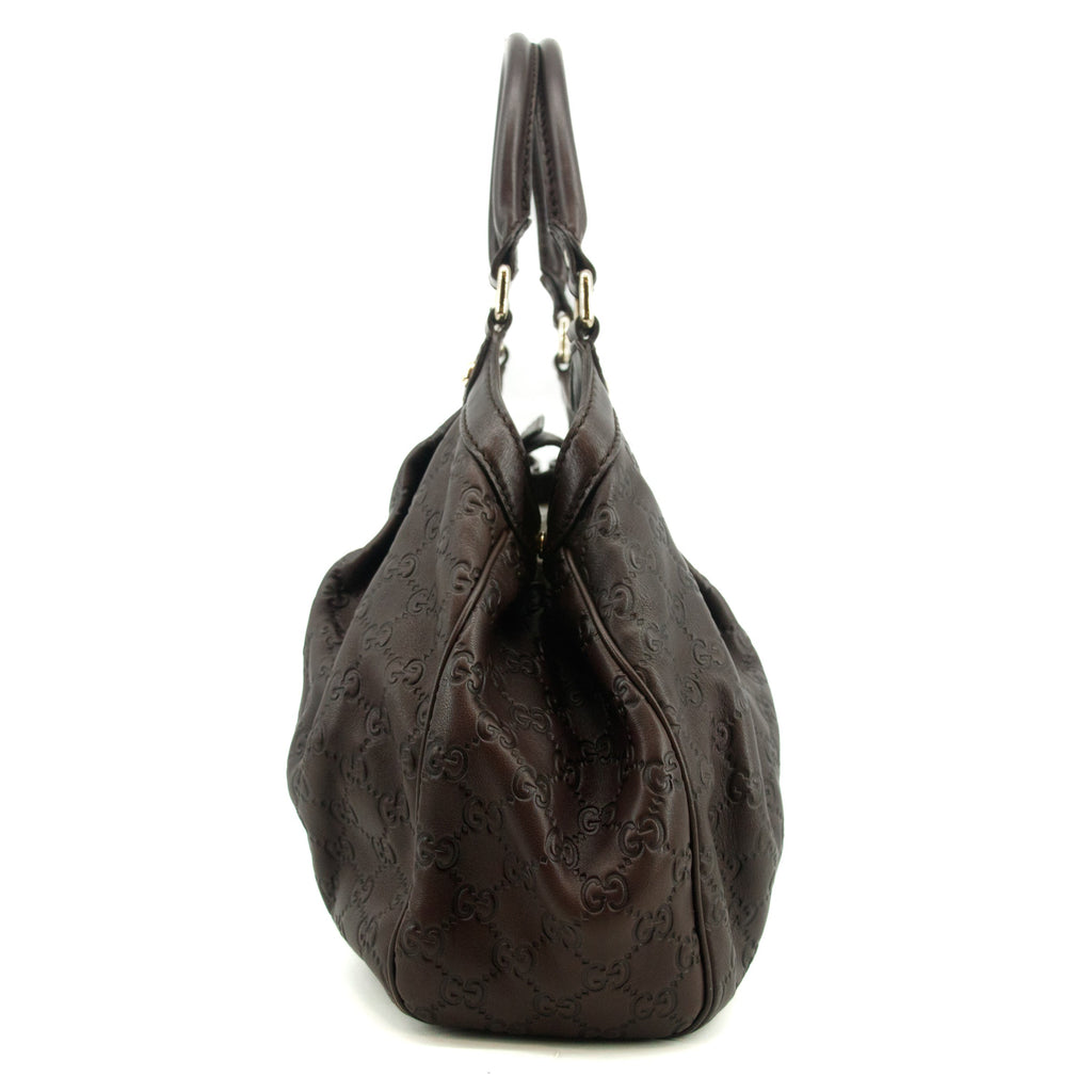 Gucci GG Guccisima Brown Interlocking GG Sukey Handbag #3558