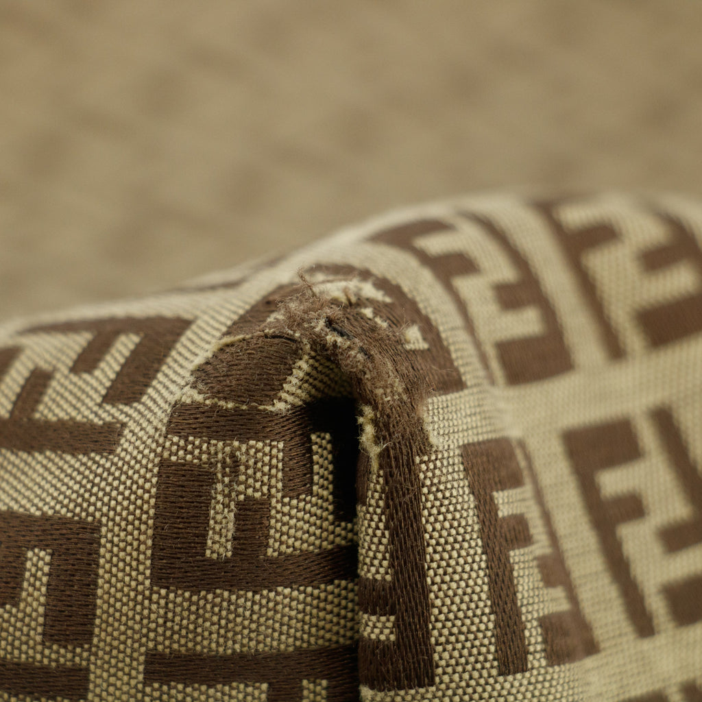Fendi FF Zucchino Patter Beige Shoulder Bag  #3579