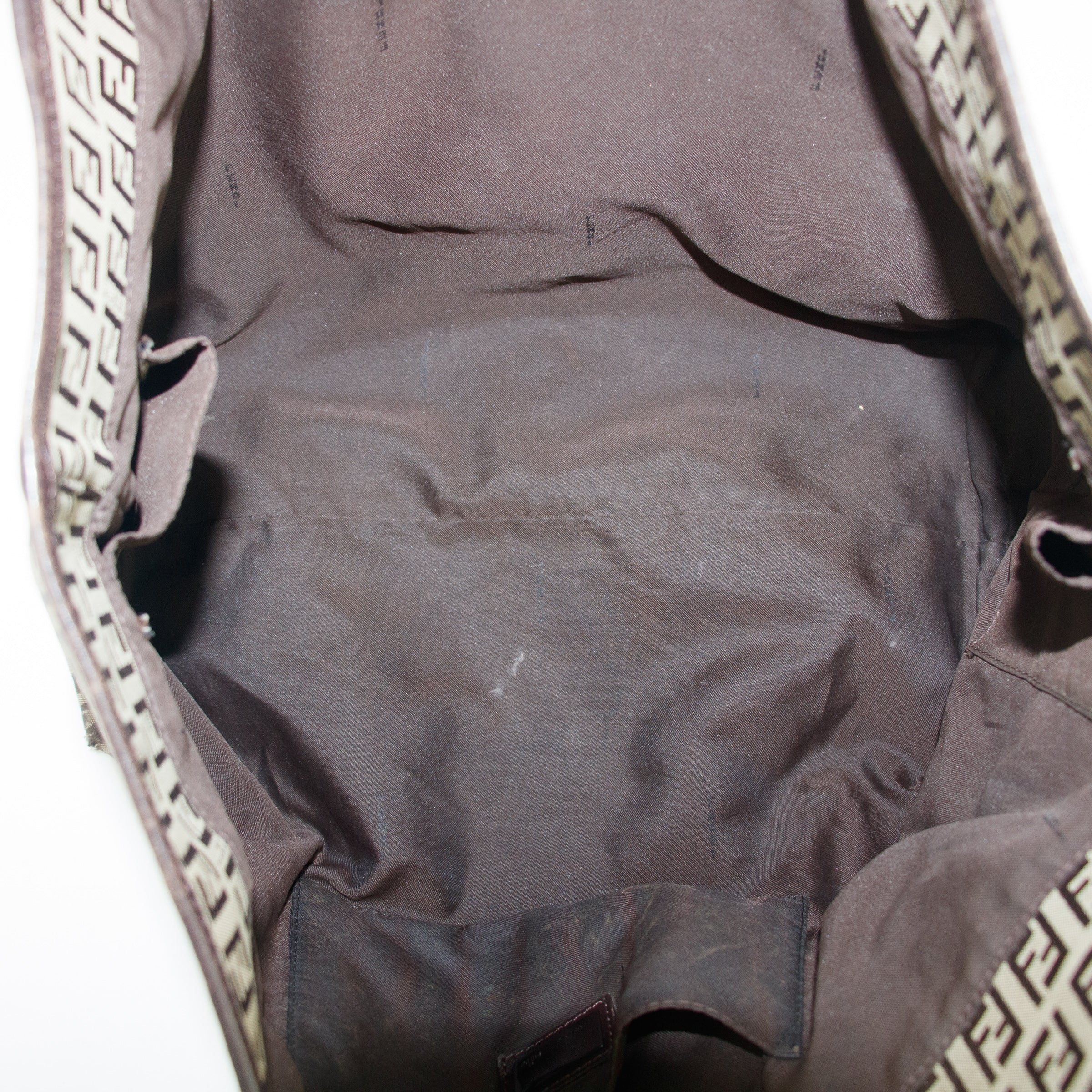 Fendi FF Zucchino Patter Beige Shoulder Bag  #3579