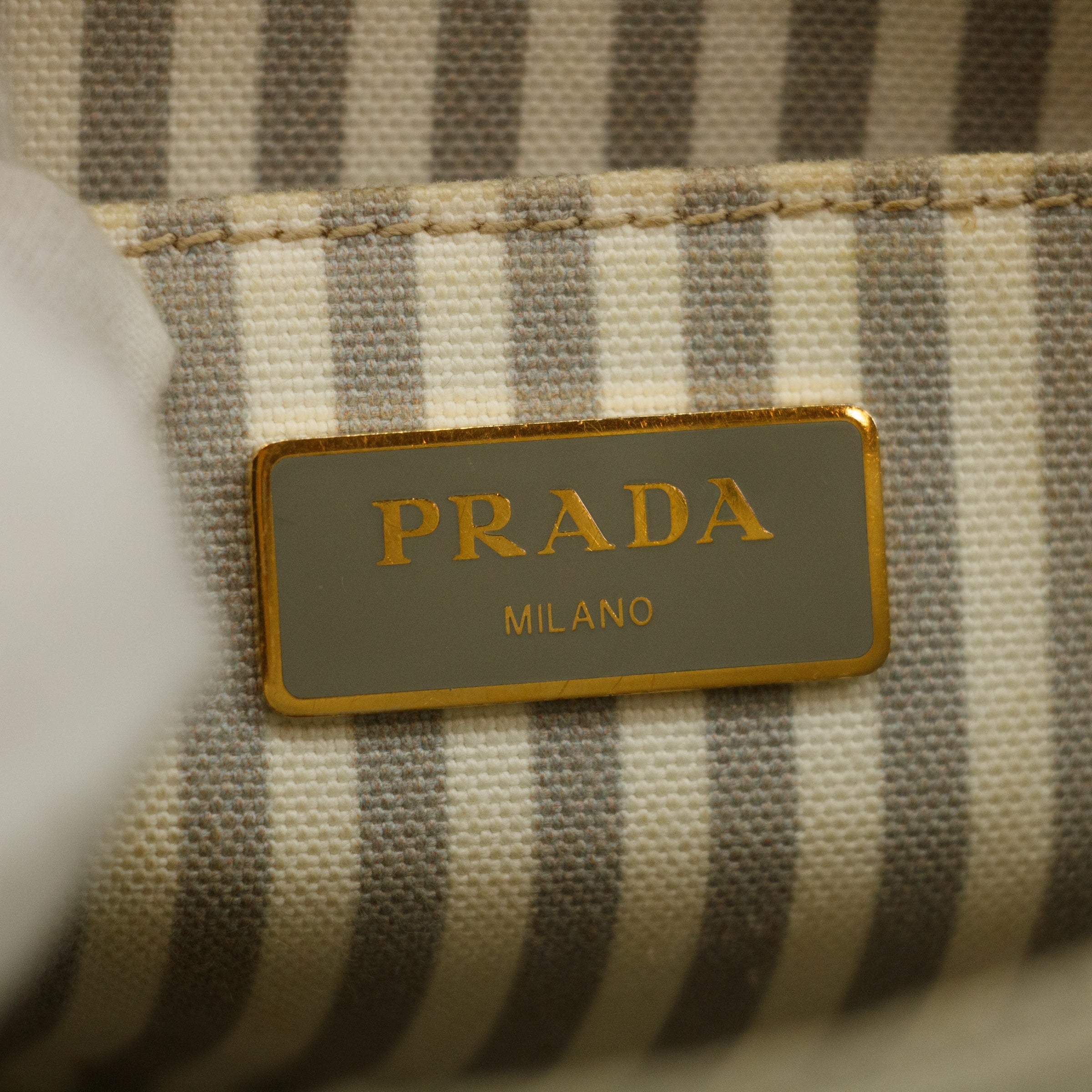 Prada Grey Canvas Canapa Logo 2Way Tote Bag Small #3595