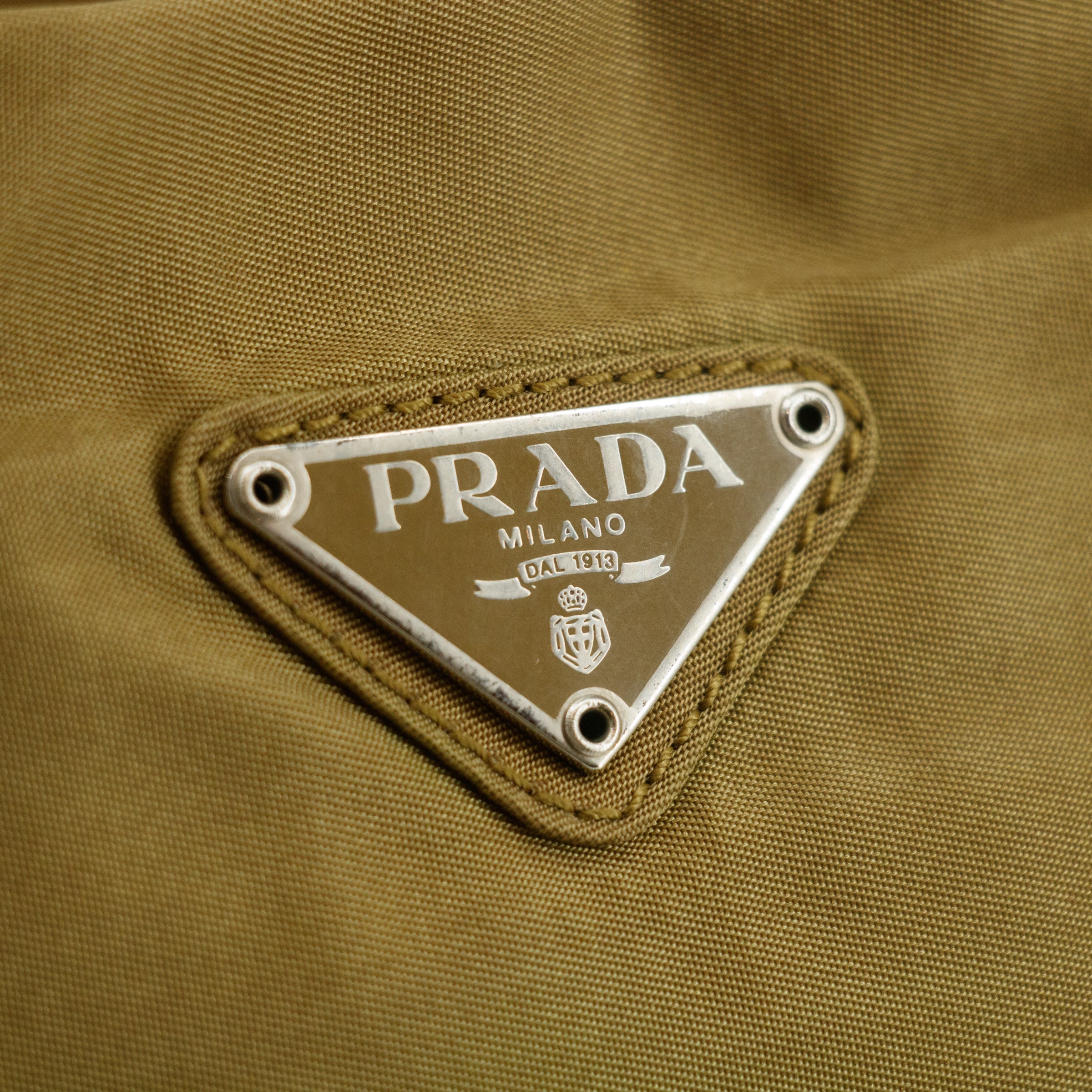 Prada Green Nylon Tesssuto City Shoulder Bag  #3602