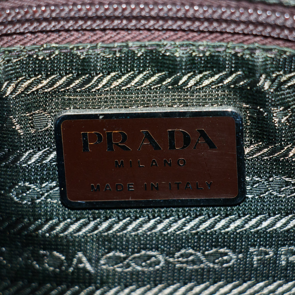 Prada Ivory Canvas x Leather Mini Boston Bag #3645