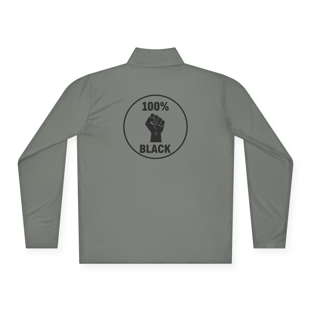100% Black Fist Quarter-Zip Pullover — Black Pride Pullover
