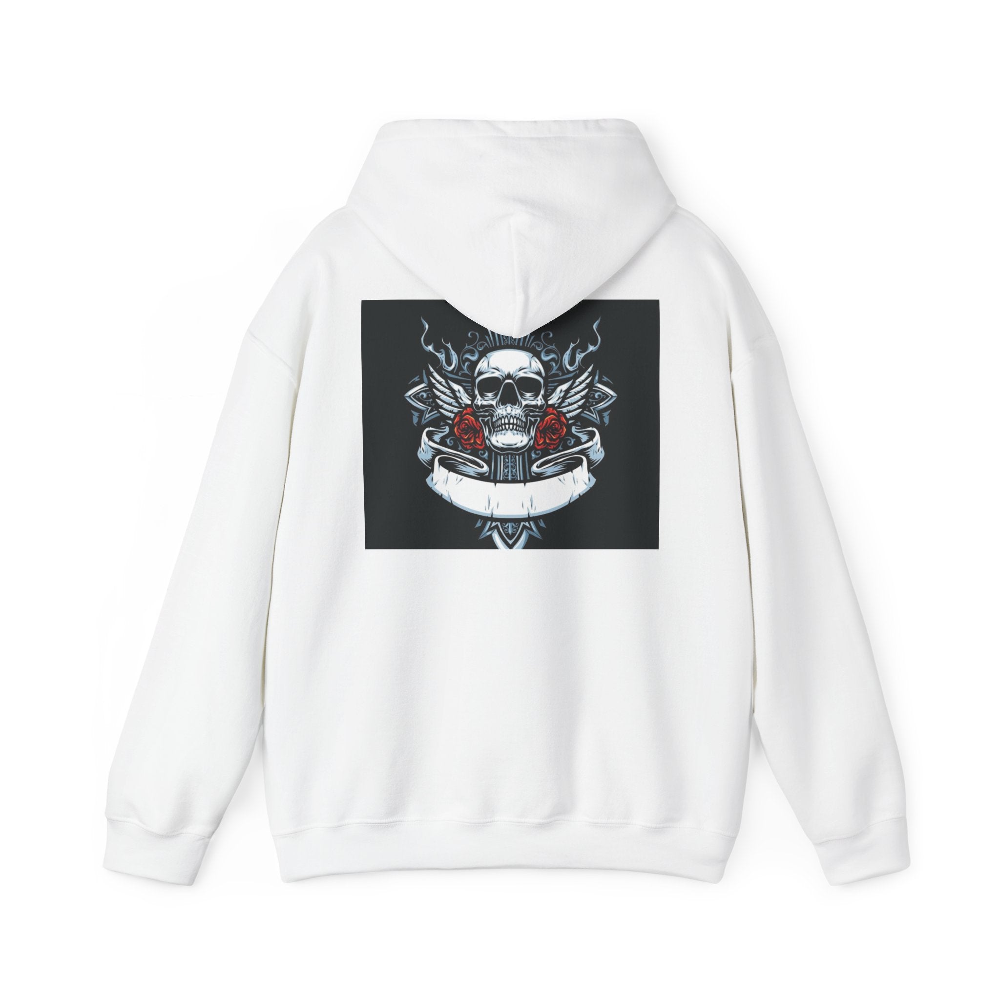 Skull & Roses Hoodie — Gothic Skull Graphic Hooded Sweatshirt