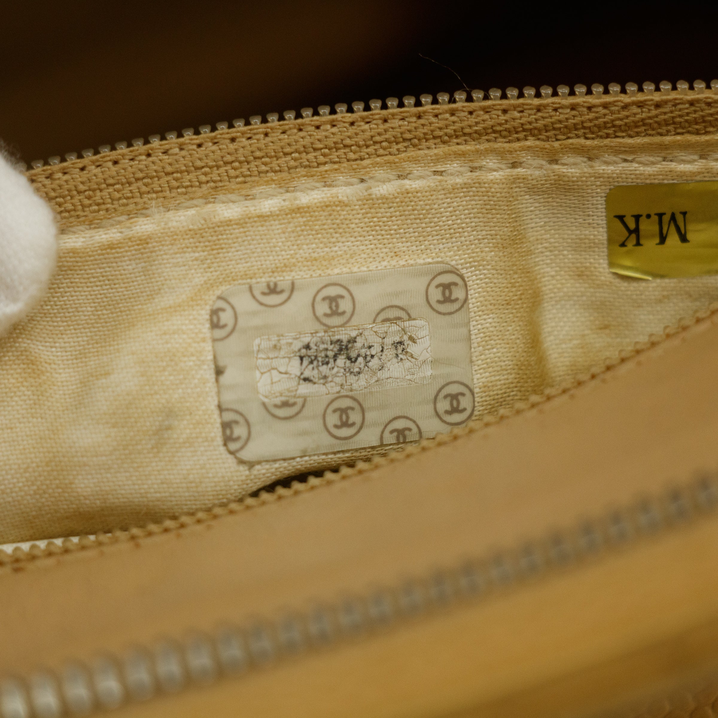 Chanel Beige Caviar Skin CC Quilted Matelasse Shoulder Bag #3761