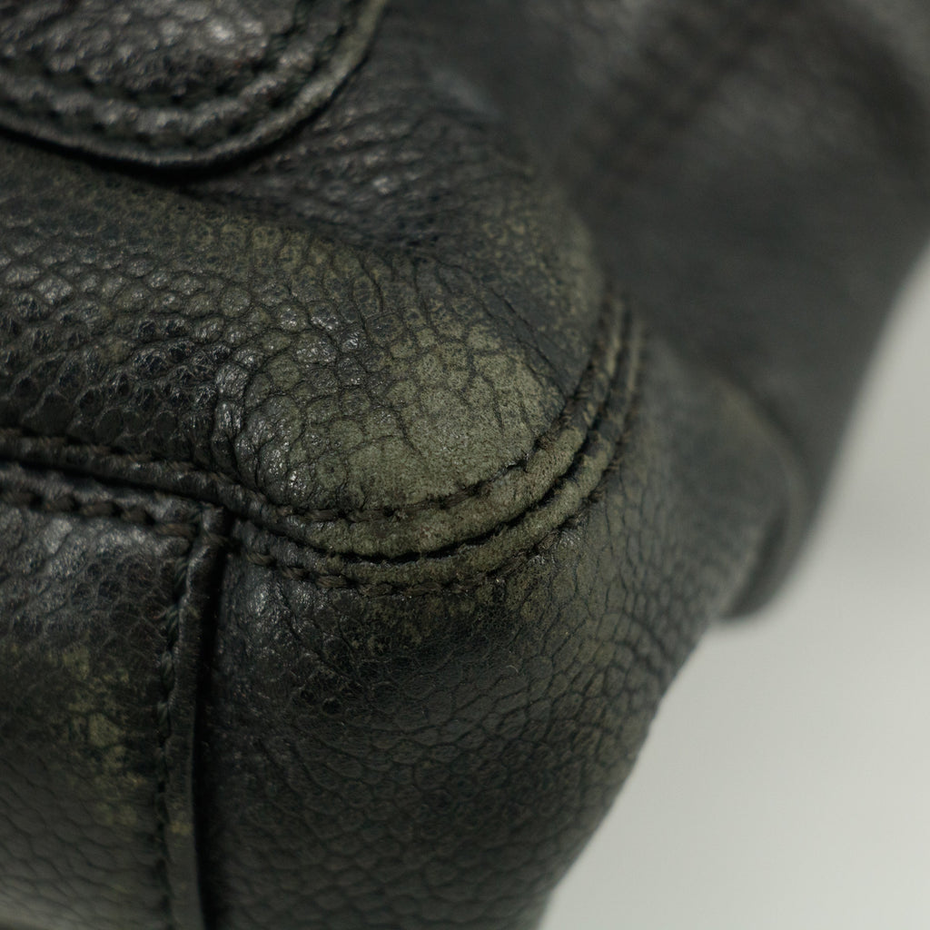 Chanel Black Caviar Skin Logo LAX Embroidered Shoulder Bag #3771